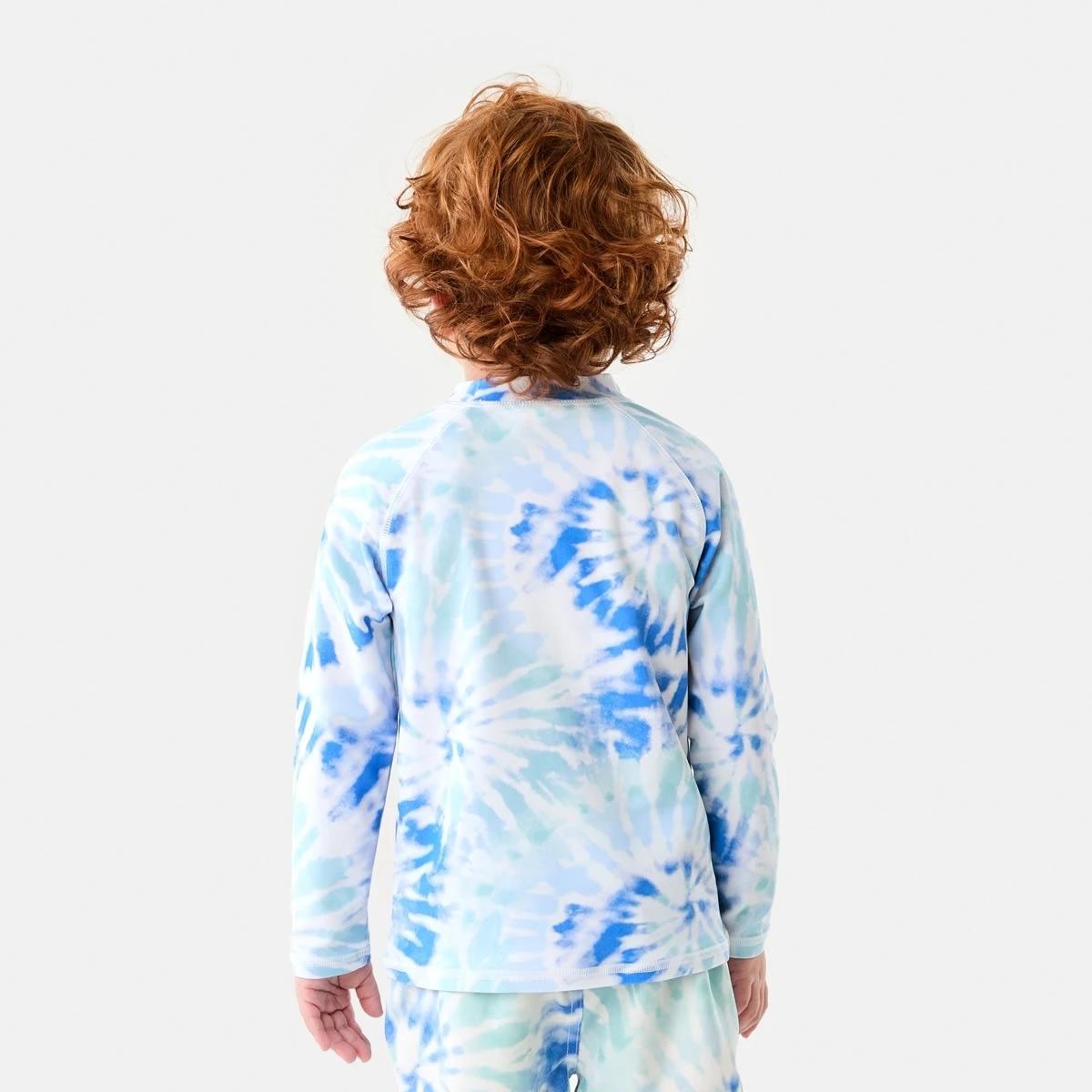 2 Printed Long Sleeve Rash Vest SPIRAL TIE DYE FRESH BLUE, 2 of 6