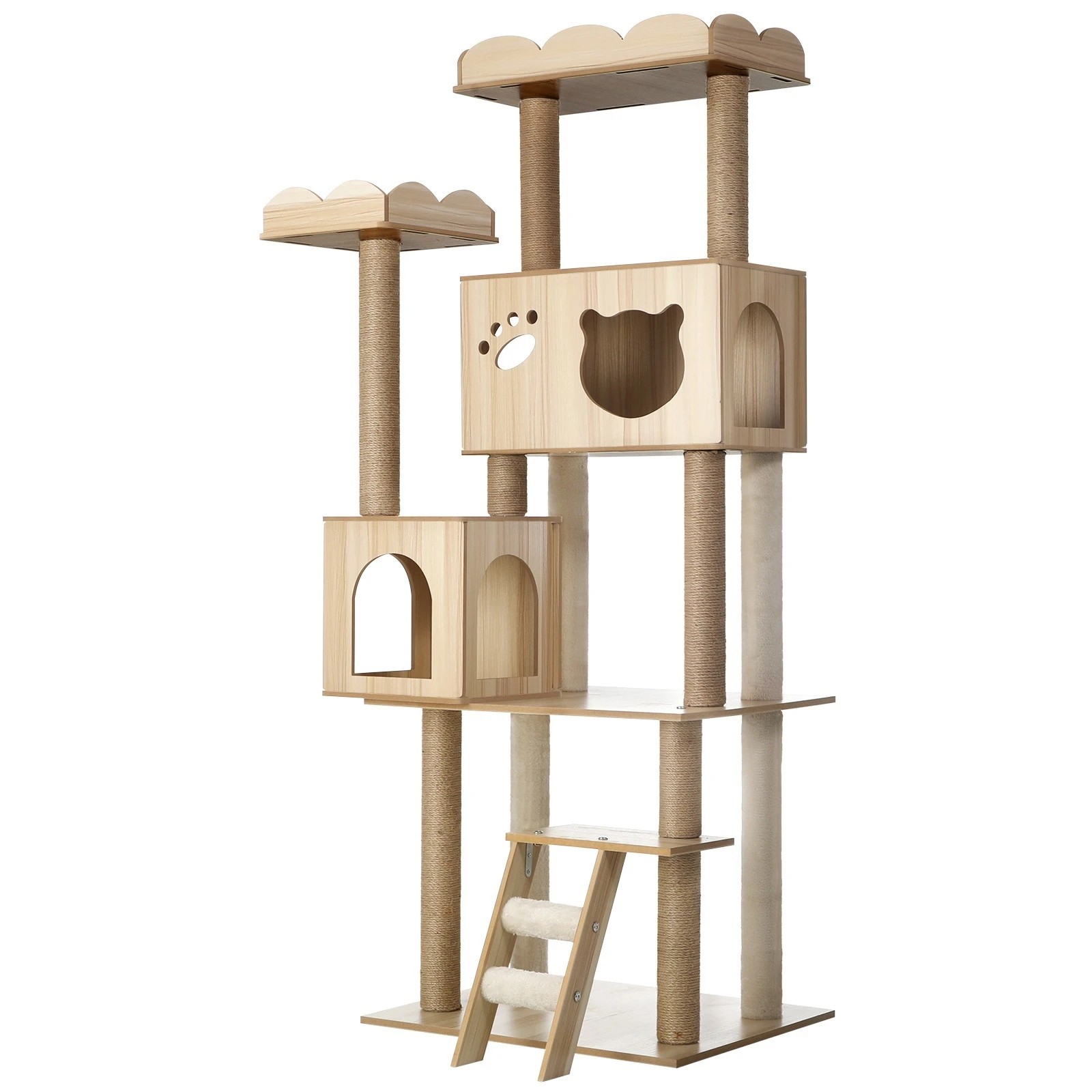 1 Alopet Cat Tree Tower Scratching Post House Bed Wood Scratcher Condo 161cm
 - Natural, 1 of 7