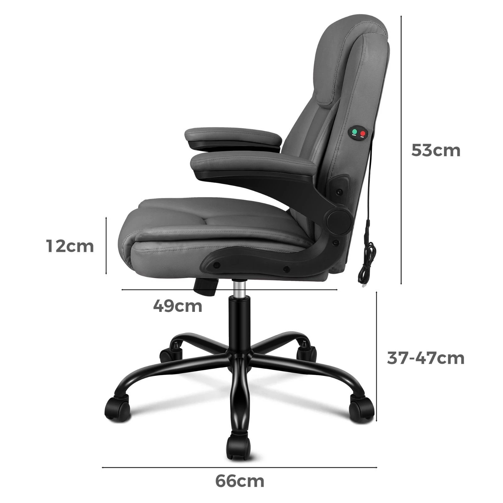 5 Alfordson Massage Office Chair Executive Computer Gaming Seat PU Leather - Grey, 5 of 10