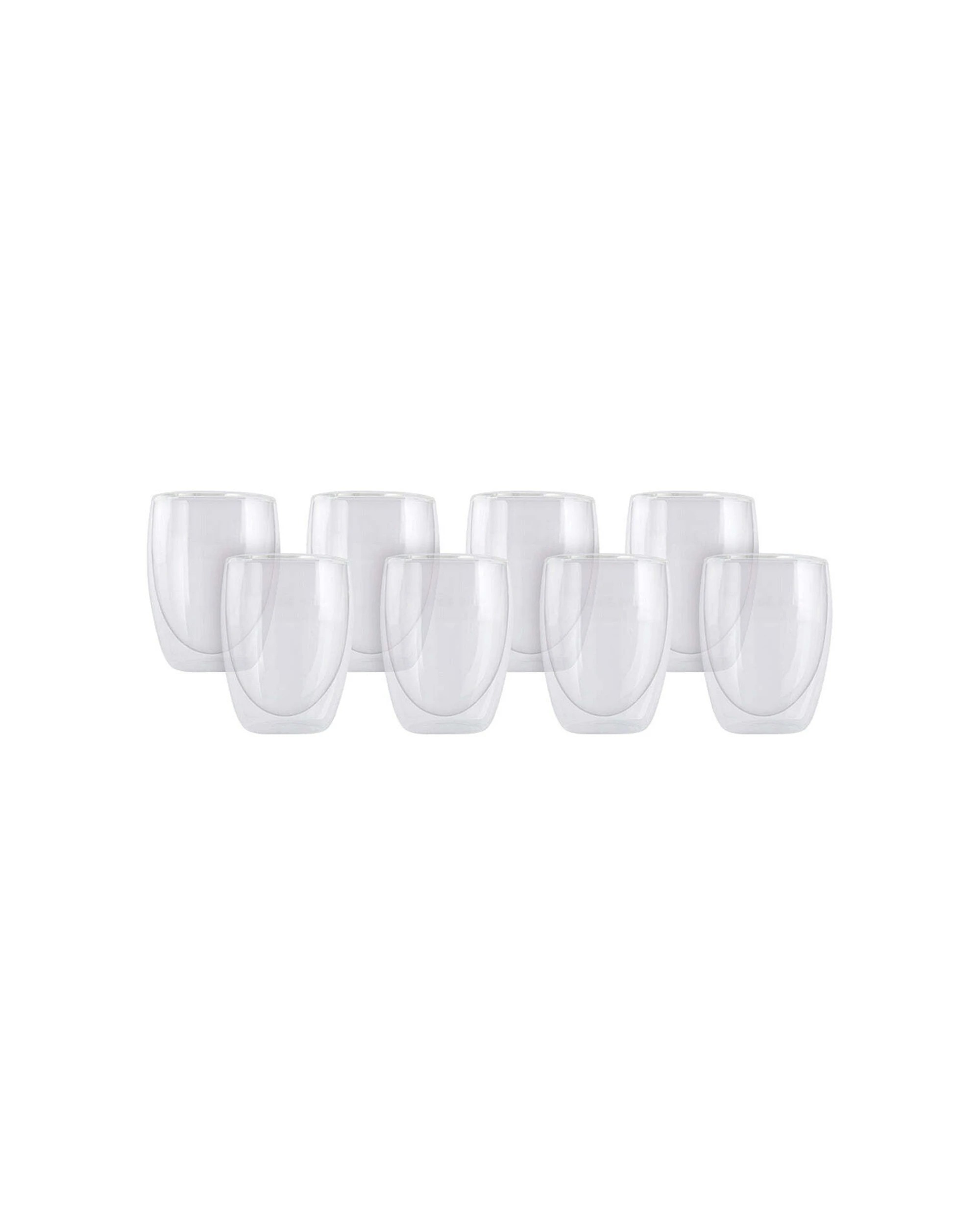 1 Maxwell & Williams 8pc Blend Double Wall Cup Glass Set 350ml Borosilicate - Clear, 1 of 3