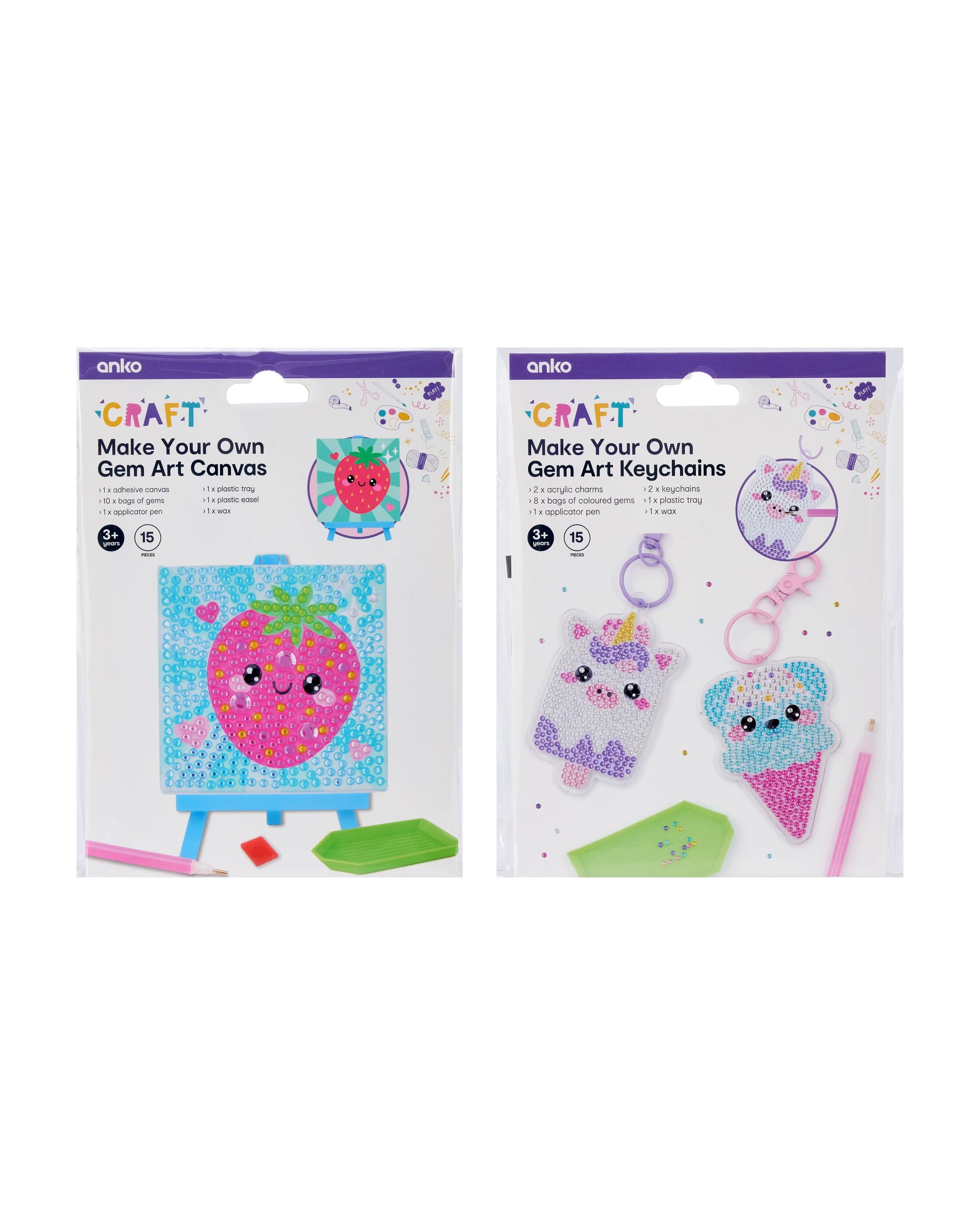 1 15 Piece Make Your Own Gem Art Kit - Assorted, 1 of 3