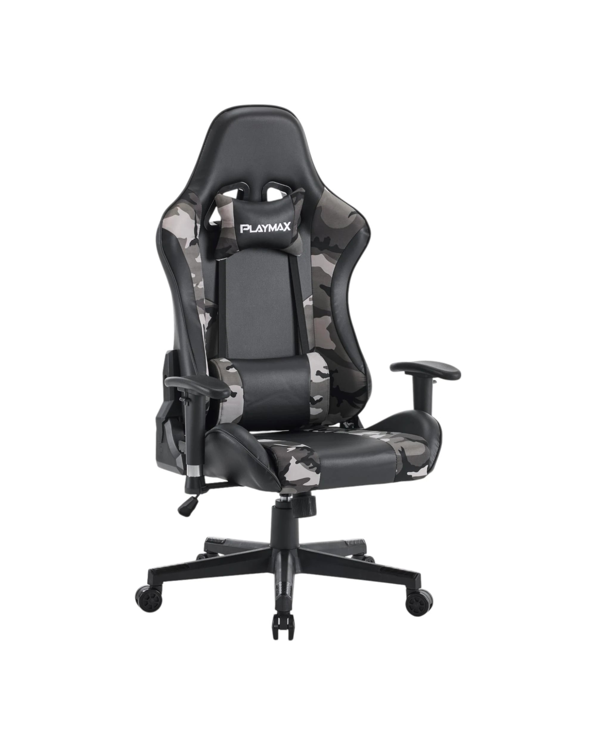 1 Playmax Elite Fabric Gaming Chair - Black and Grey Camo - Multi, 1 of 7