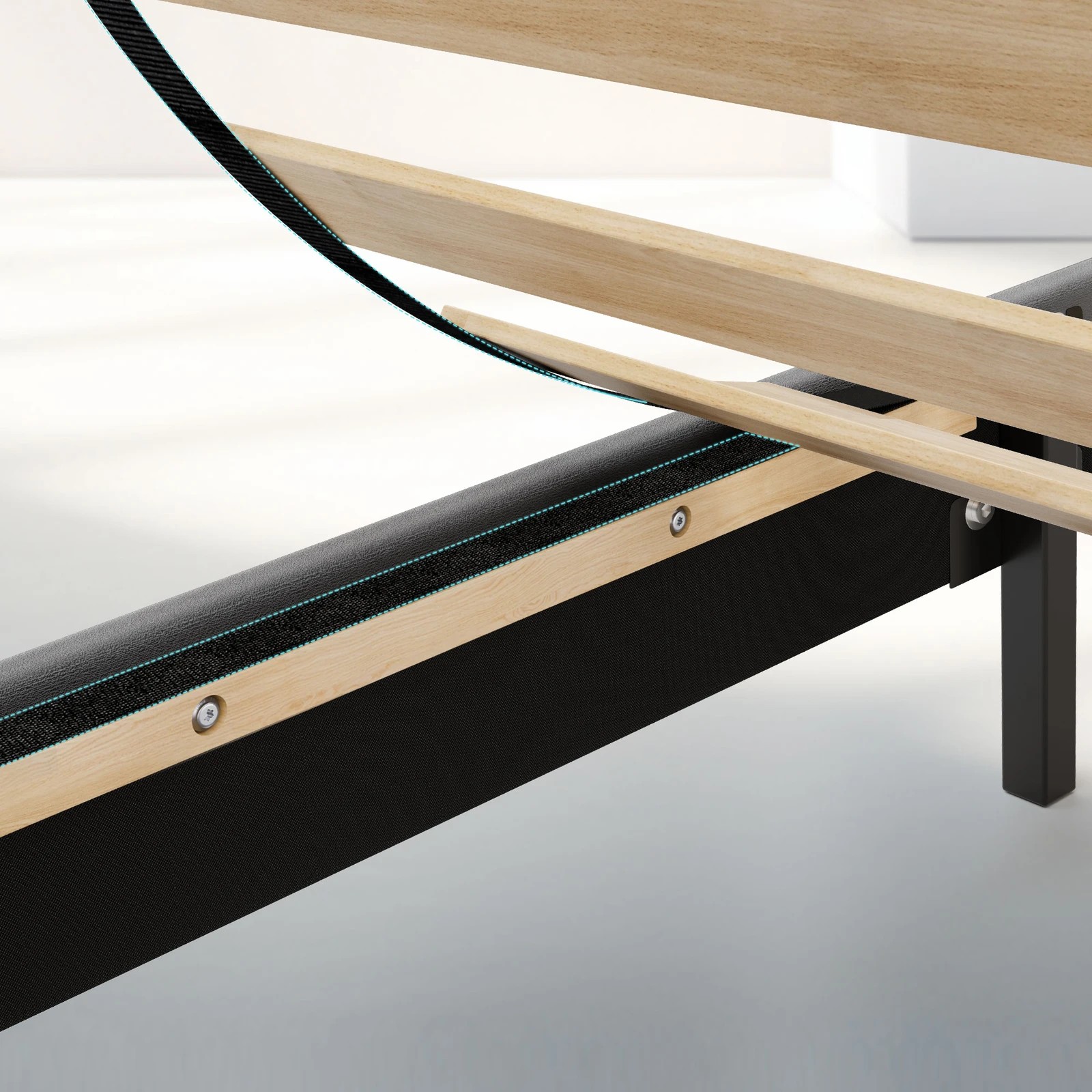 8 Alfordson Bed Frame Single Size Tufted Headboard Base Velvet Hundolf - Grey, 8 of 10