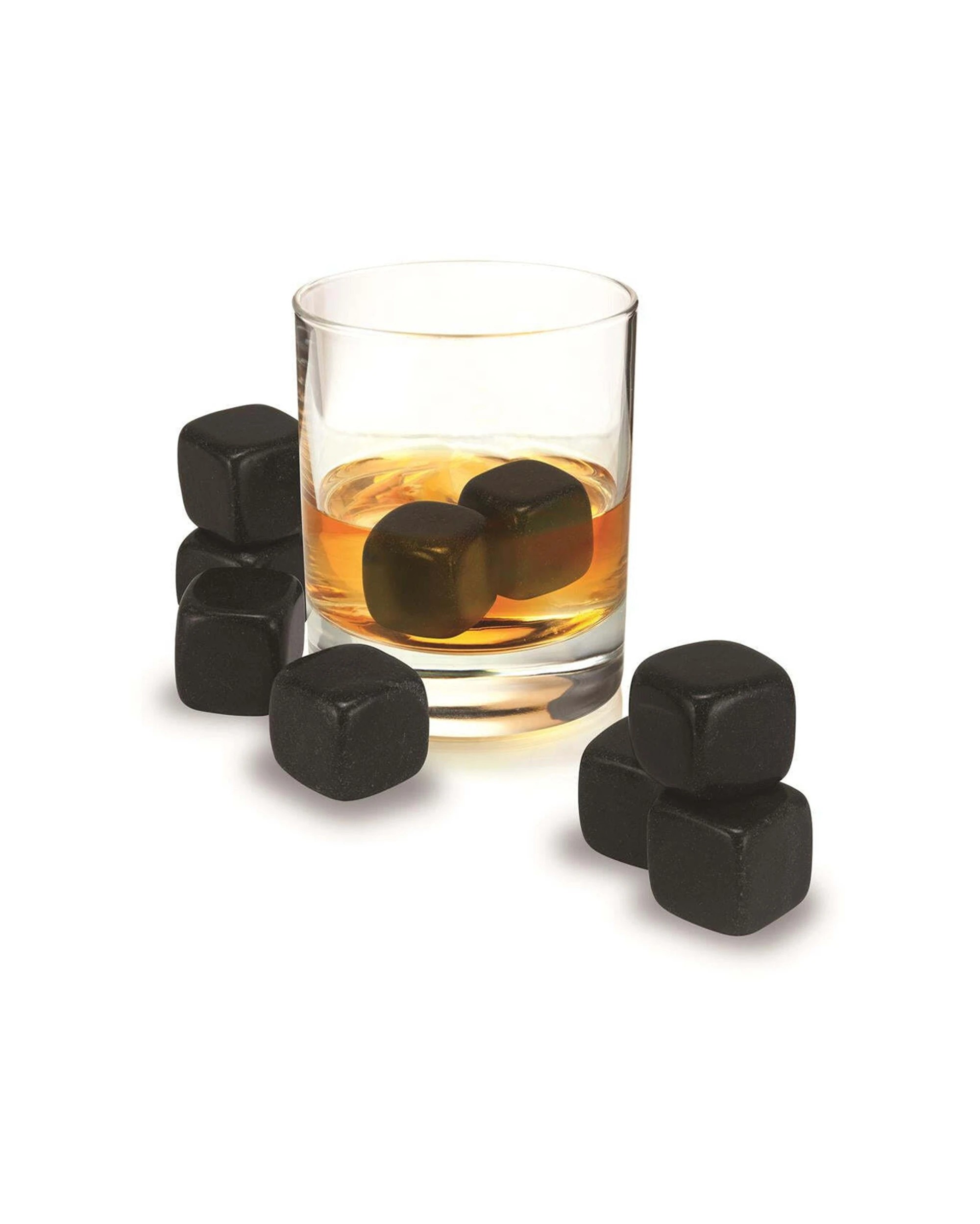 1 Avanti 9pc Soapstone 2cm Ice Cube Rocks Set for Whisky - Black, 1 of 1