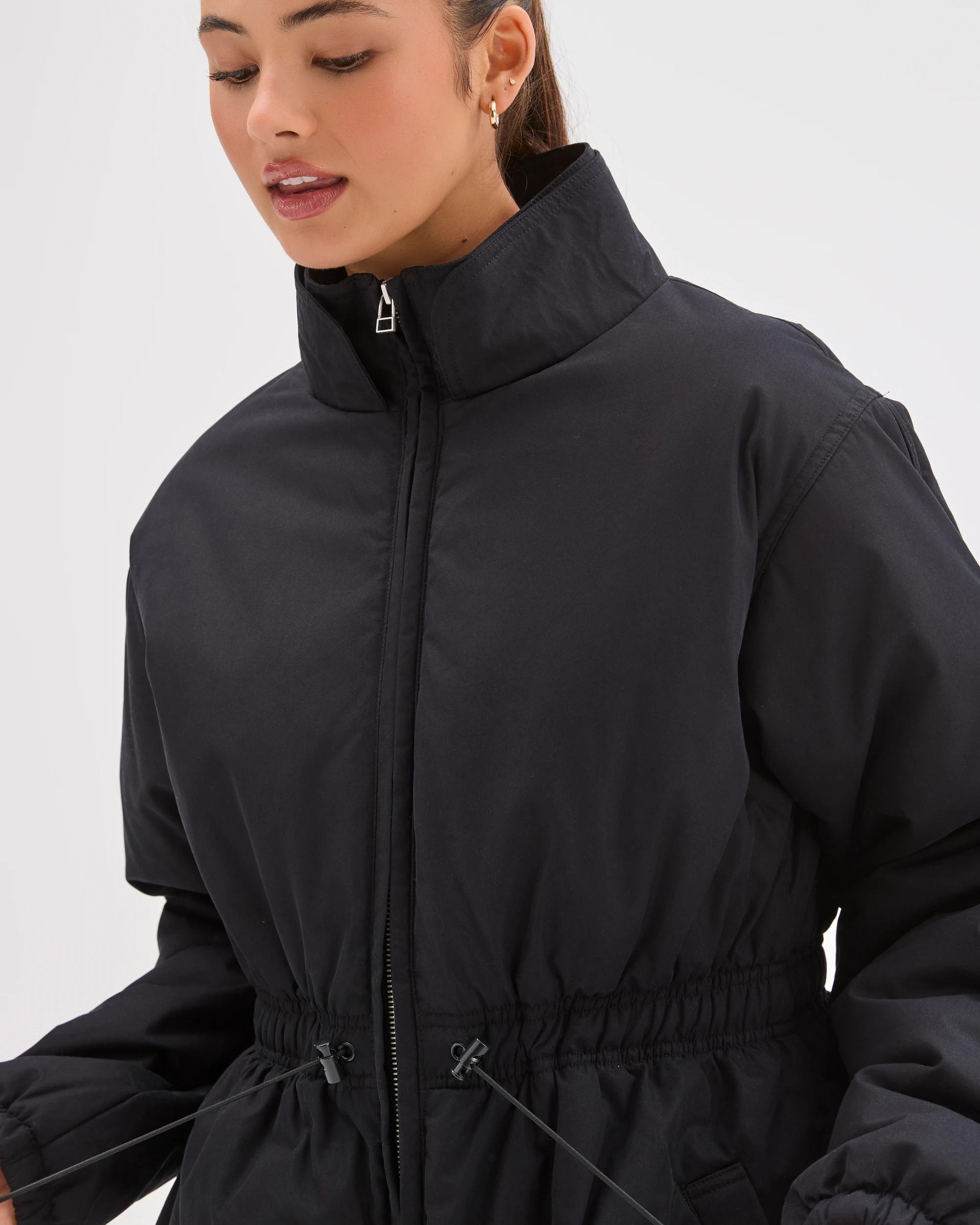 7 Lily Loves Australian Cotton Blend Cinched Puffer Jacket BLACK, 7 of 8