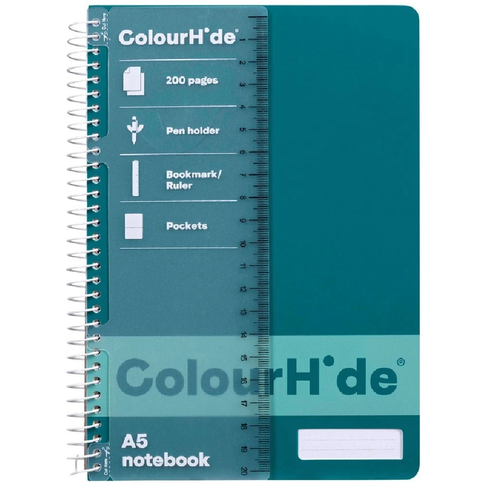 1 ColourHide A5 Notebook 200 Page Teal, 1 of 1