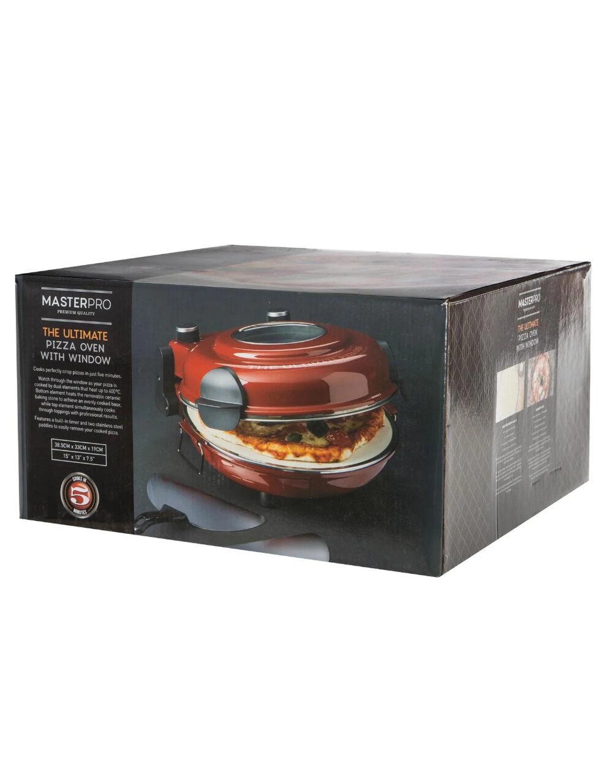 3 MasterPro The Ultimate Pizza Oven With Window - Red, 3 of 4