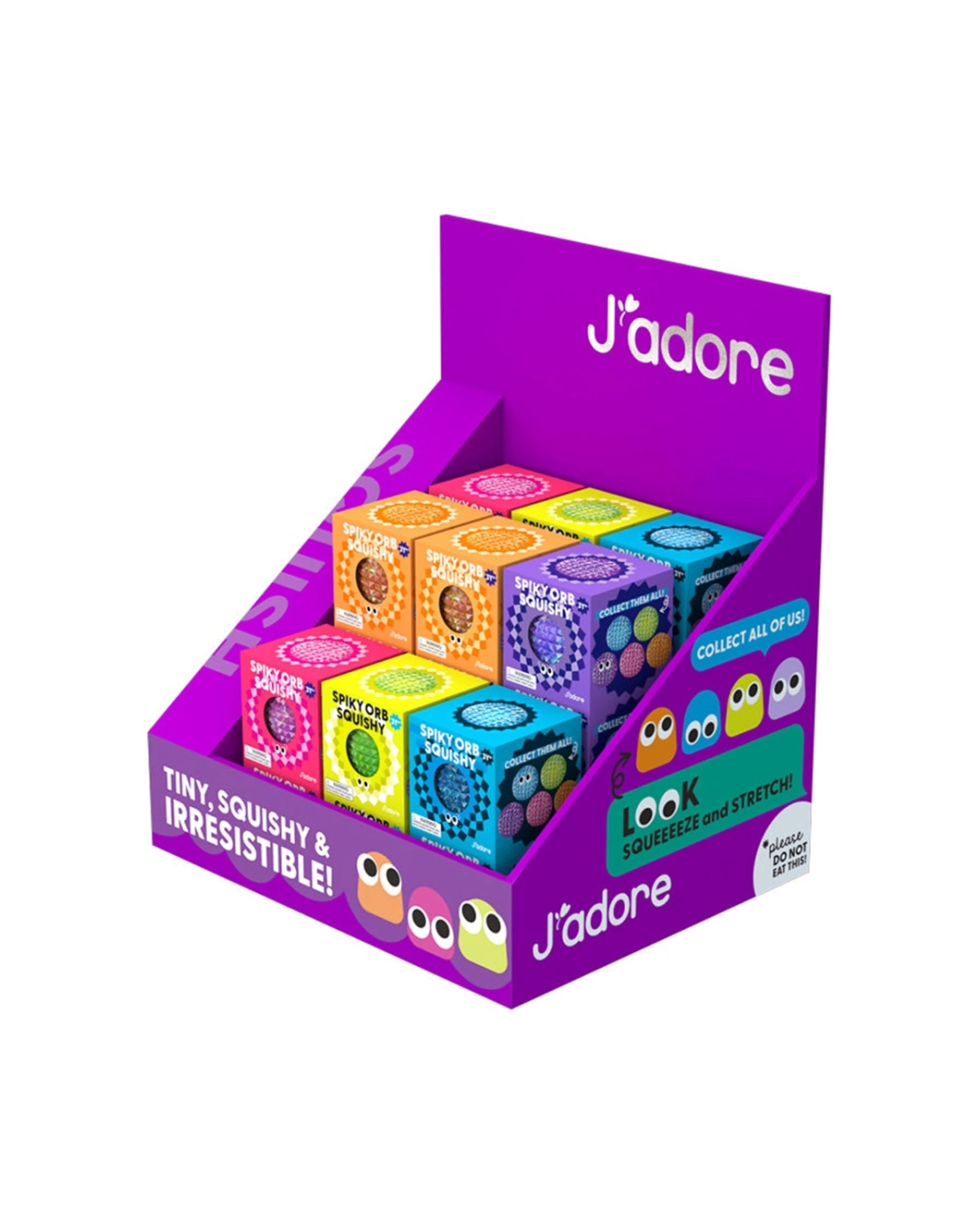 2 J'Adore Spiky Orb Squishy Sensory Stress Relief Ball Vibrant Stress Relief Fidget Toy 8cm - Multi - 24 Pack, 2 of 3