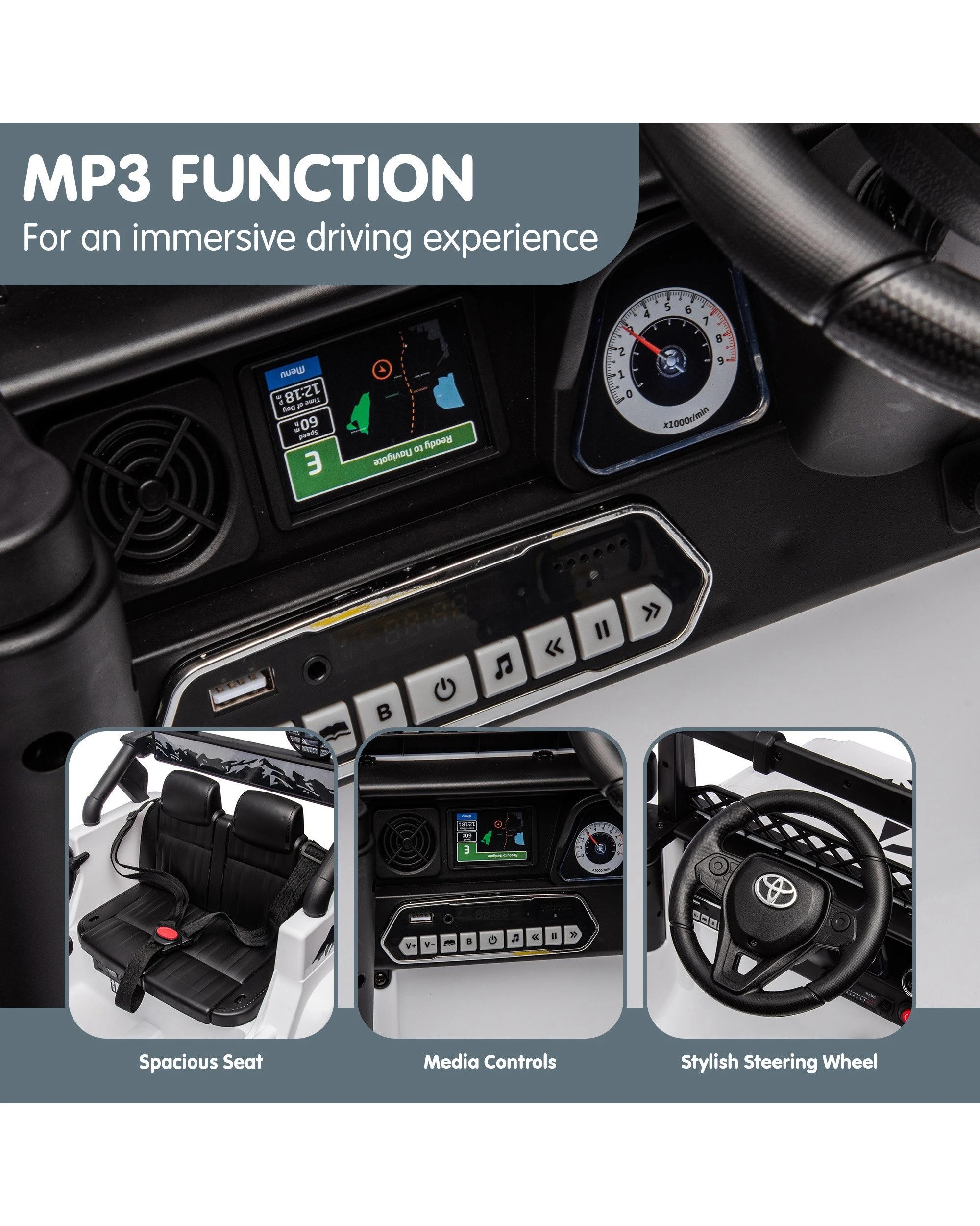 7 Kahuna Authorized Toyota Kids Ride-on FJ Cruiser J2099 - White, 7 of 10