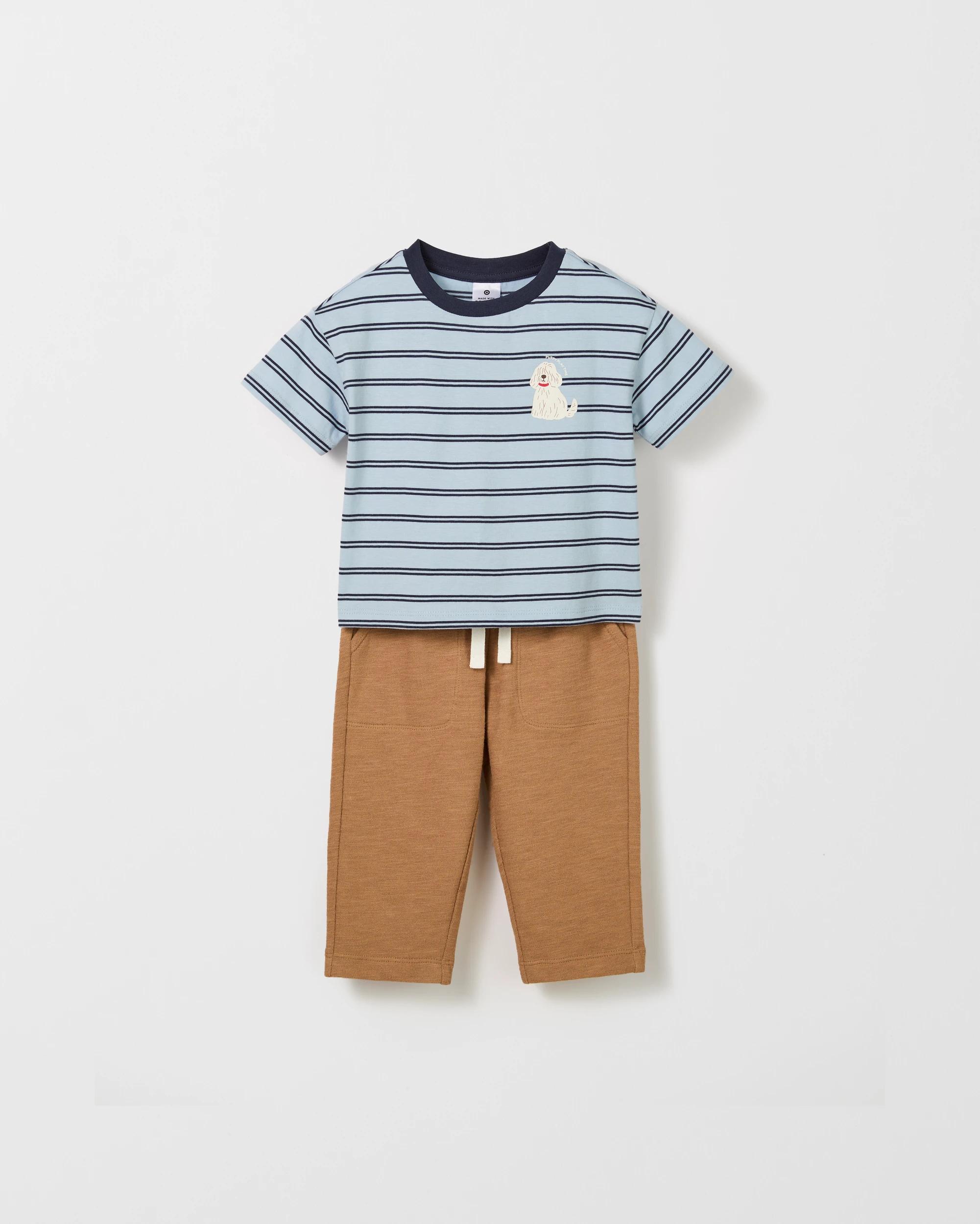 2 Target Baby Organic Cotton Baby T-Shirt & Trackpants 2 Piece Set PUPPY, 2 of 4