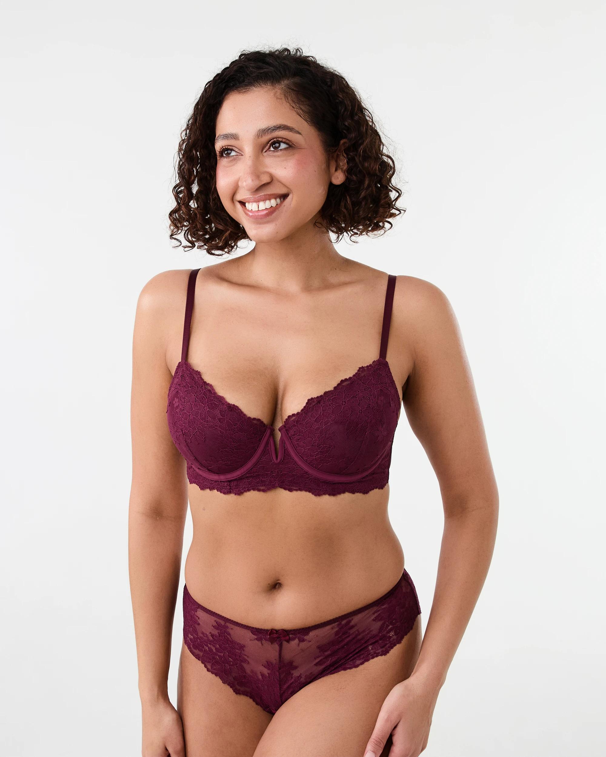 6 Co-ordinated Lace Cheeky Bikini Briefs Velvet Red, 6 of 6