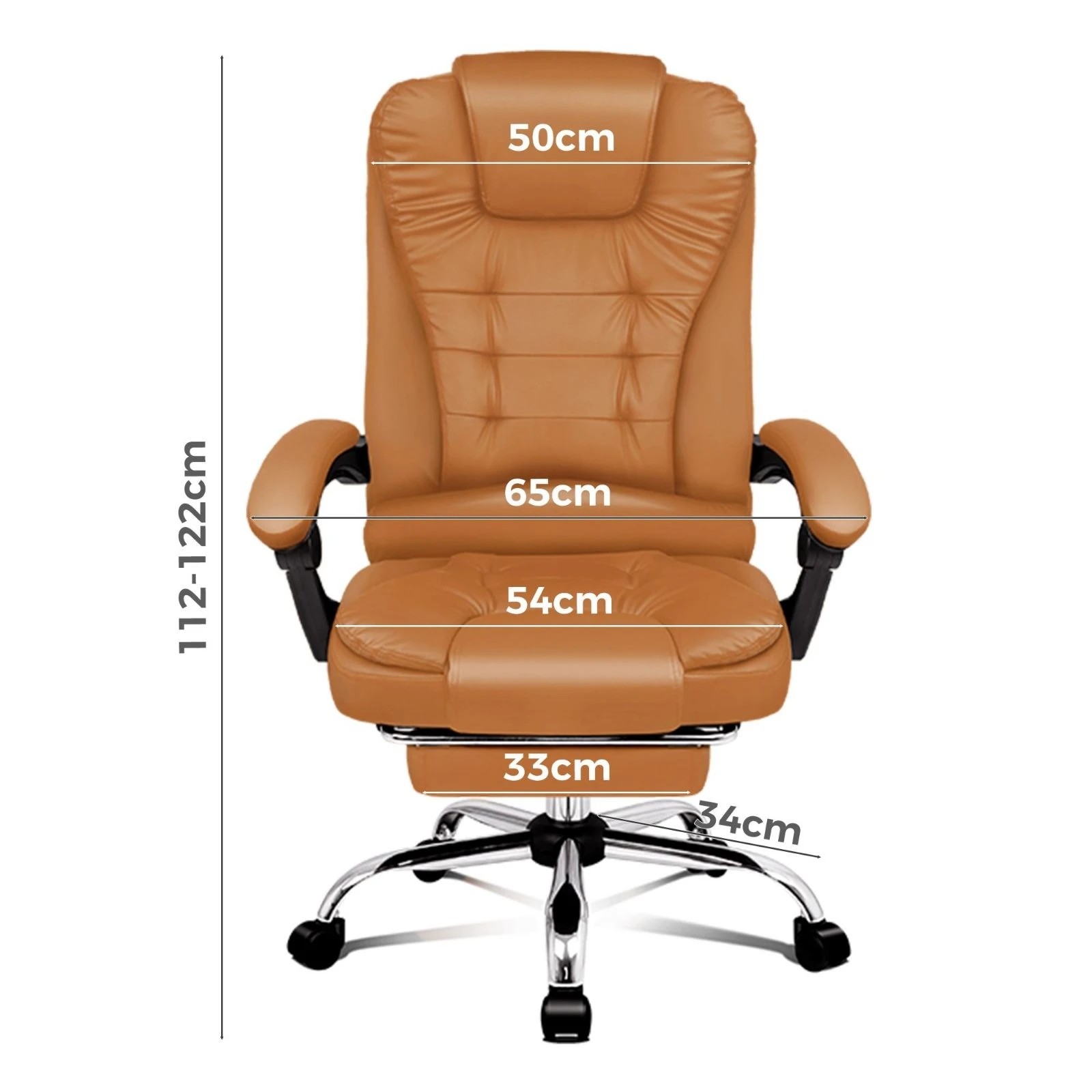 3 Alfordson Massage Office Chair Heated Seat Gaming Executive Racer PU Leather - Brown, 3 of 10