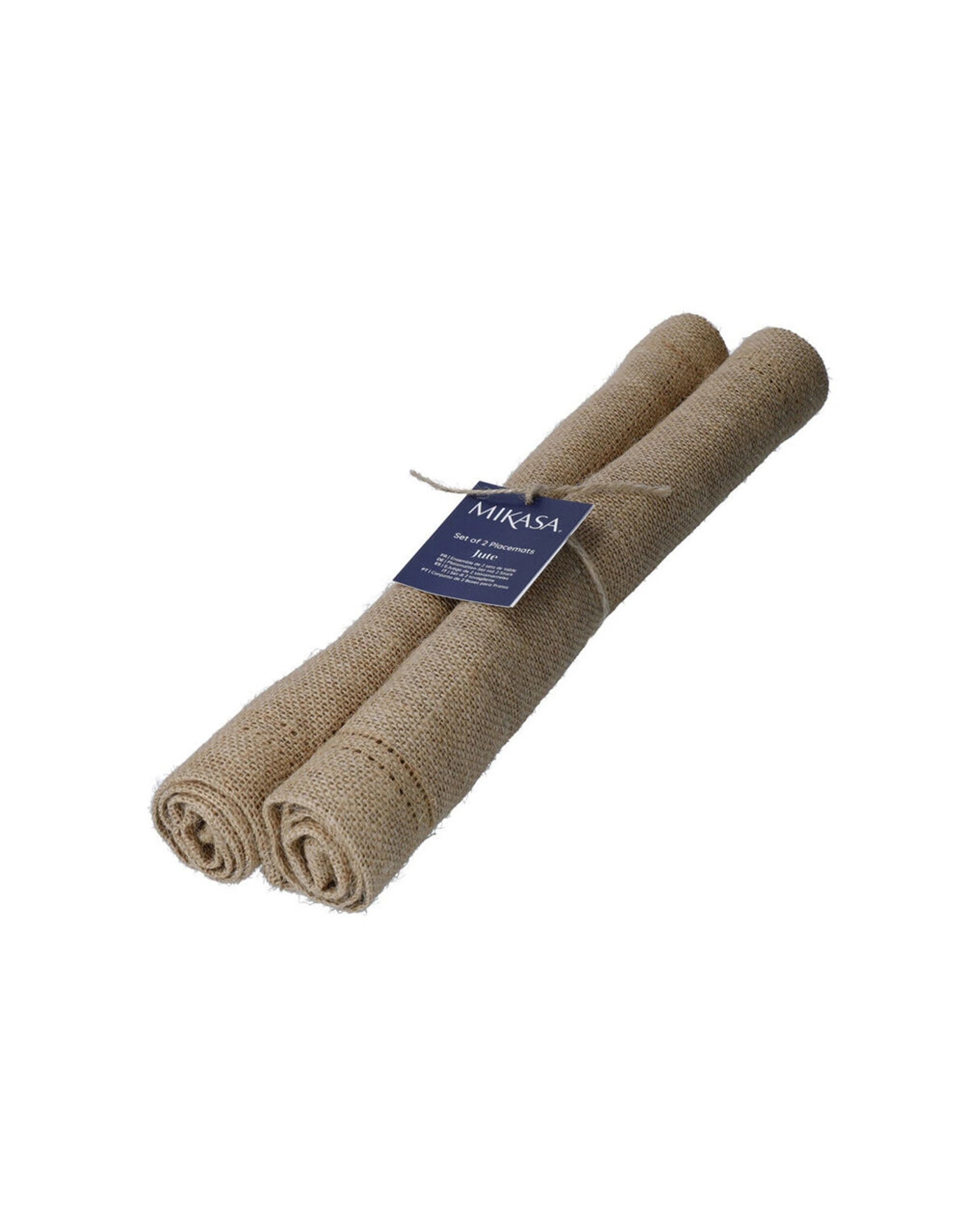 7 Mikasa 4pc Rectangle Jute Placemats Set Rustic Frayed Edges Durable - Brown, 7 of 7