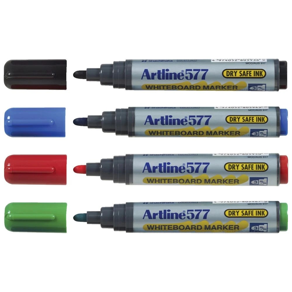 2 Artline 577 Whiteboard Markers Bullet Assorted 4 Pack, 2 of 4