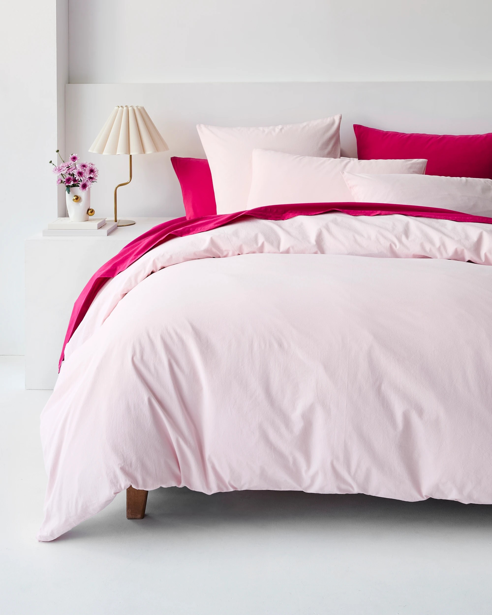 1 Arlo Cotton Stonewash Quilt Cover Set - King Bed - Pink, 1 of 6