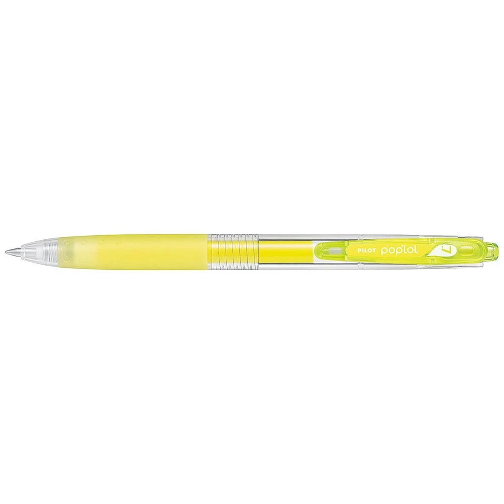 1 PILOT Pop'Lol  Retractable Gel Pen 0.7mm Neon Yellow, 1 of 2