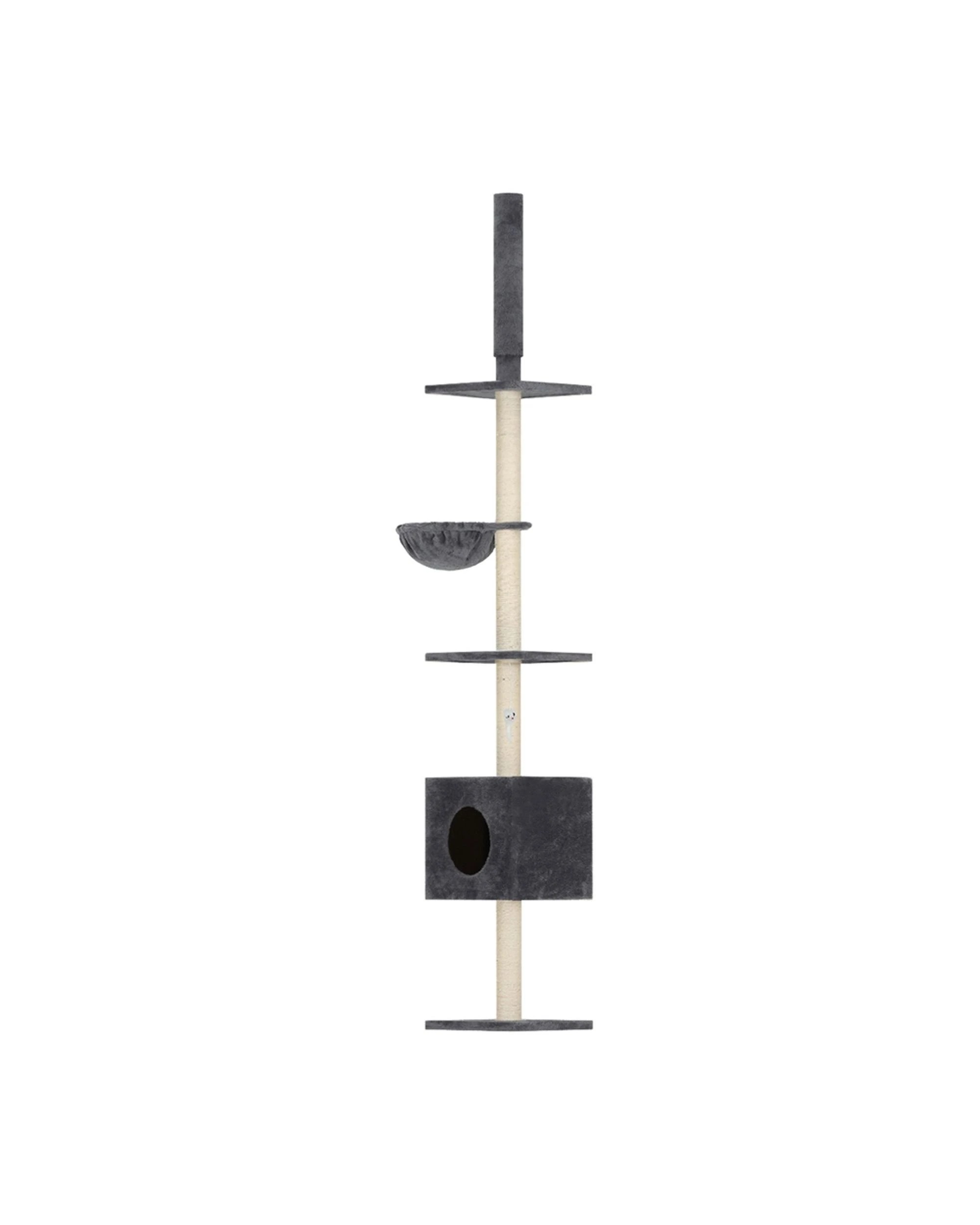2 I.pet Cat Tree 260cm Tower Scratching Post Scratcher Floor To Ceiling Cats Bed
 - Grey, 2 of 6