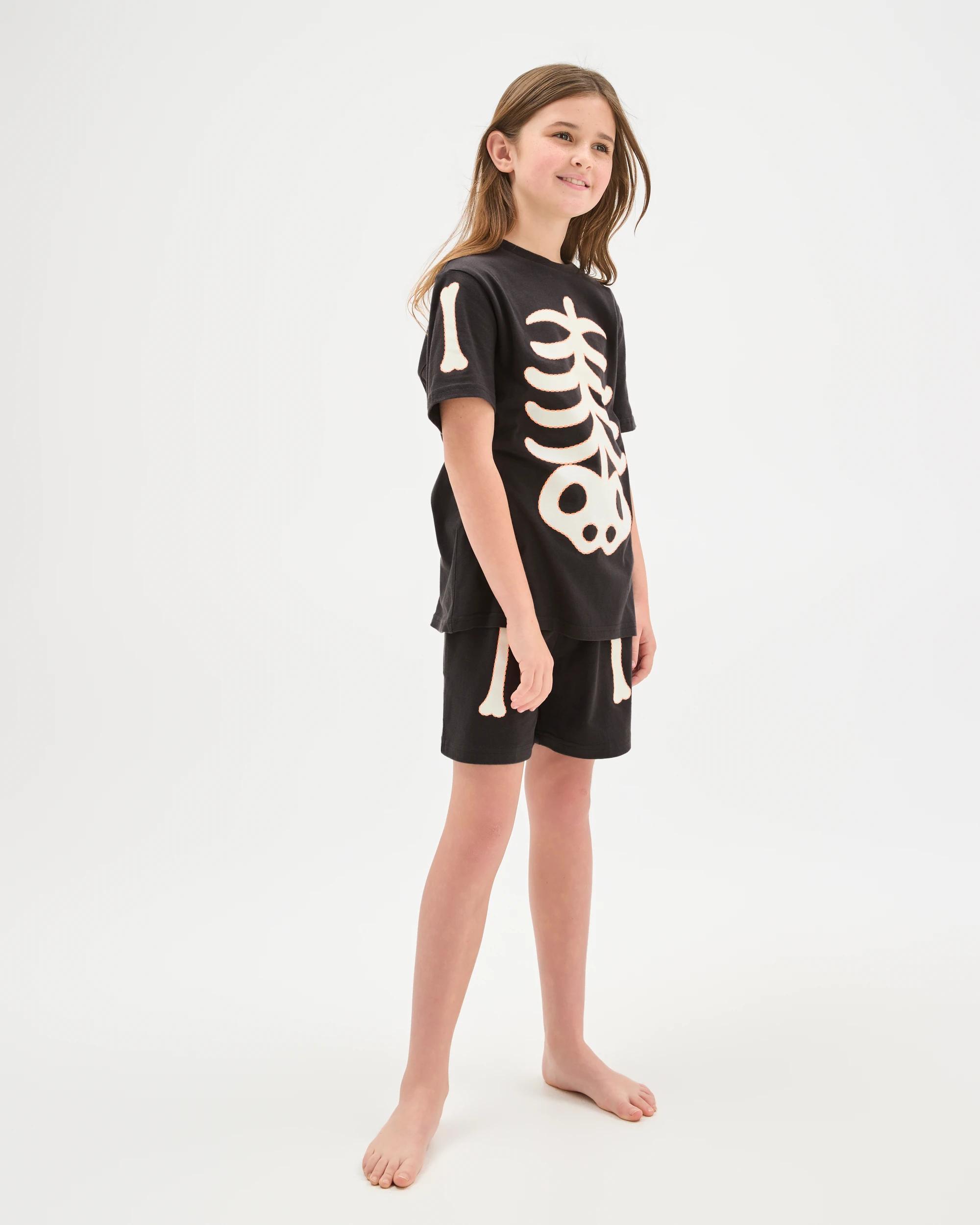 5 Target Kids Sibling Matching Organic Cotton Older Kids Pyjama Set BLACK SKELETON, 5 of 9