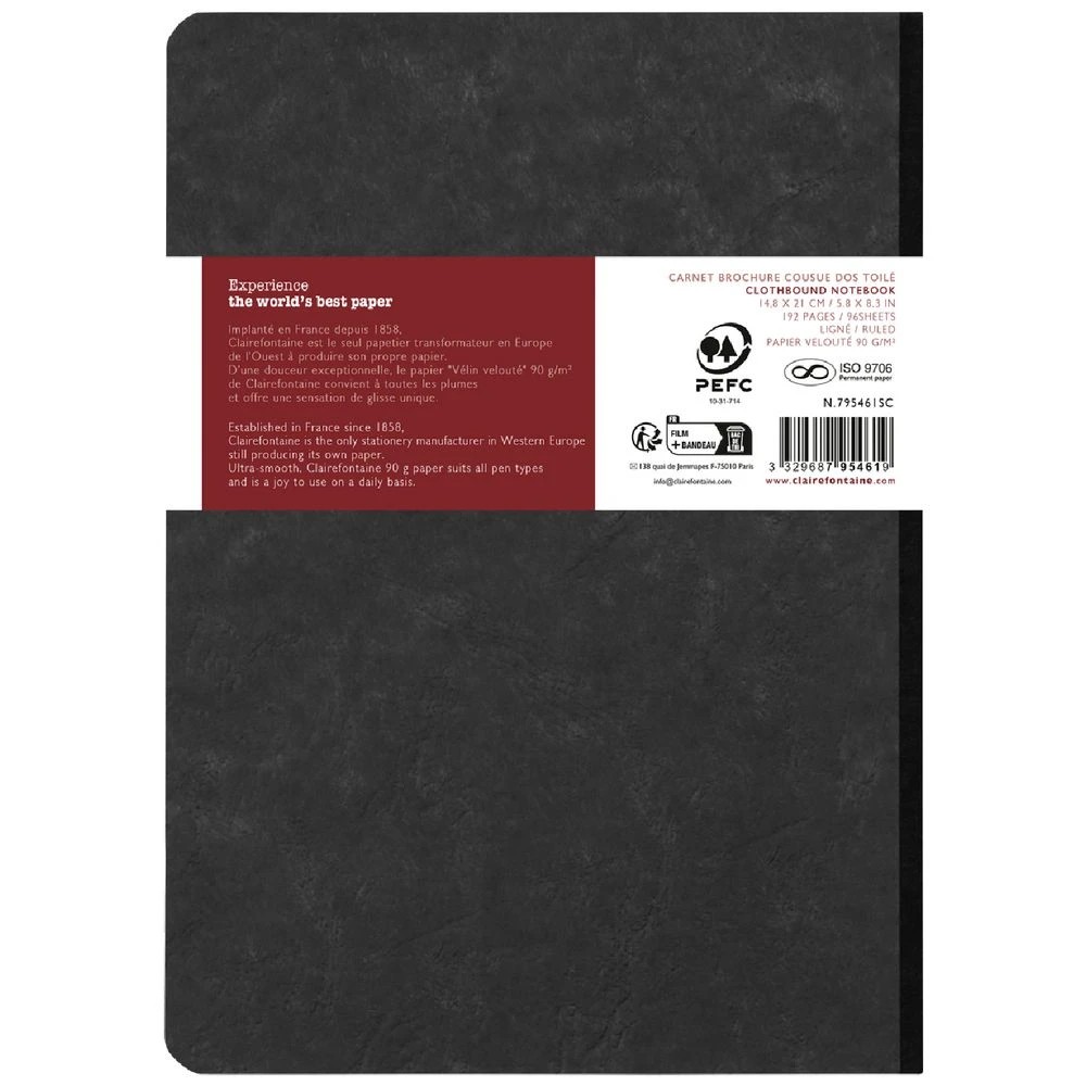 5 Clairefontaine My Essentials A5 Notebook Ruled 192 Page Black, 5 of 5