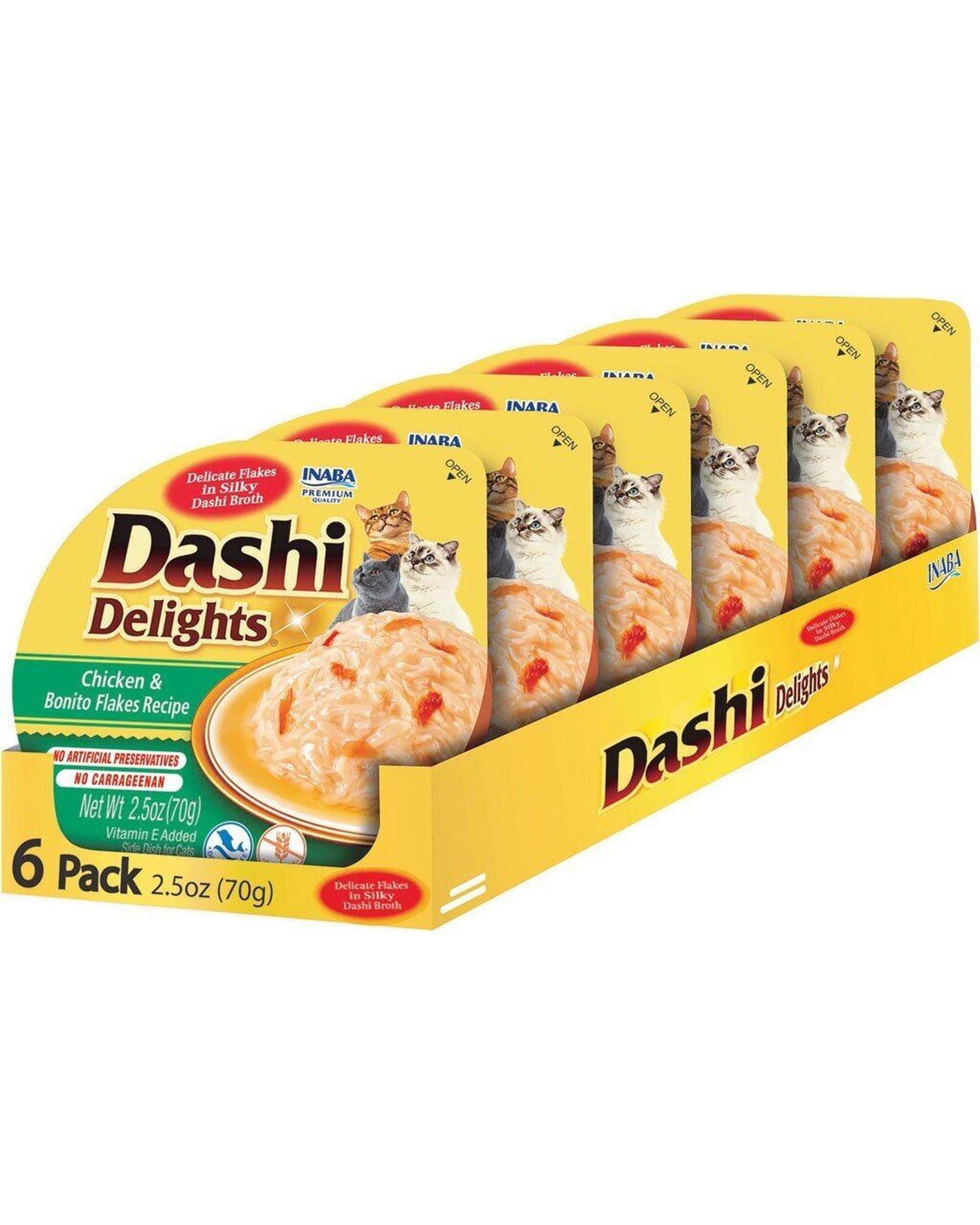 2 Inaba Dashi Delights Flakes in Broth Cat Food Chicken & Bonito Flakes 6 x 70g, 2 of 3