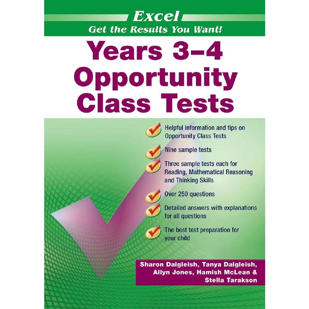 1 Excel Opportunity Class Tests Years 3-4, 1 of 7