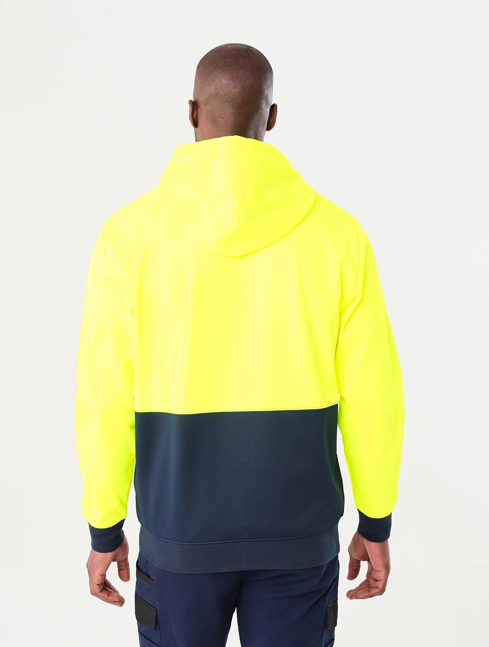 4 Workwear Hi-Visibility Zip Through Hoodie Yellow, 4 of 7