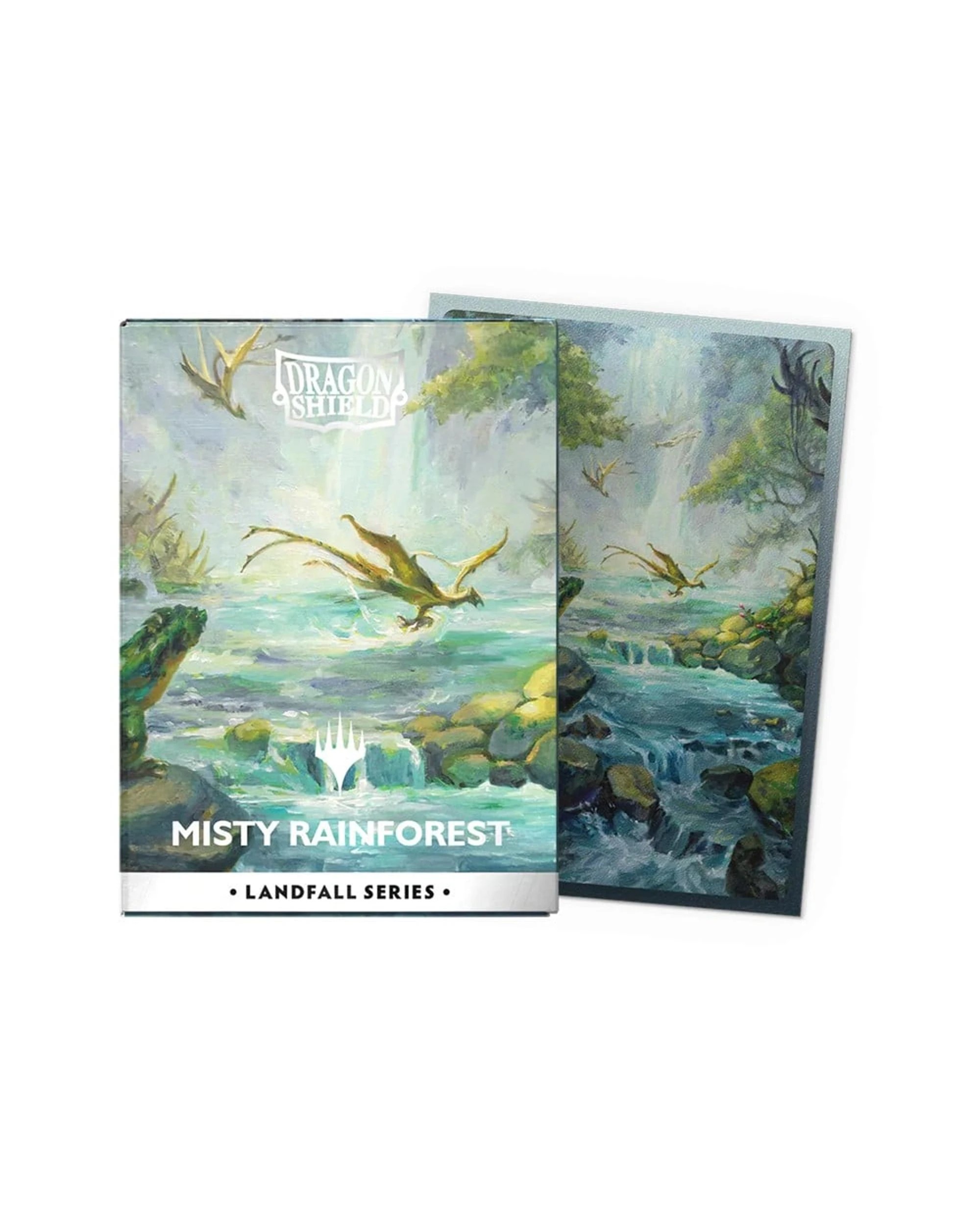 2 Dragon Shield Magic The Gathering Landfall Series Misty Rainforest Matte Dual Art Sleeves 100 Pack - Green, 2 of 4
