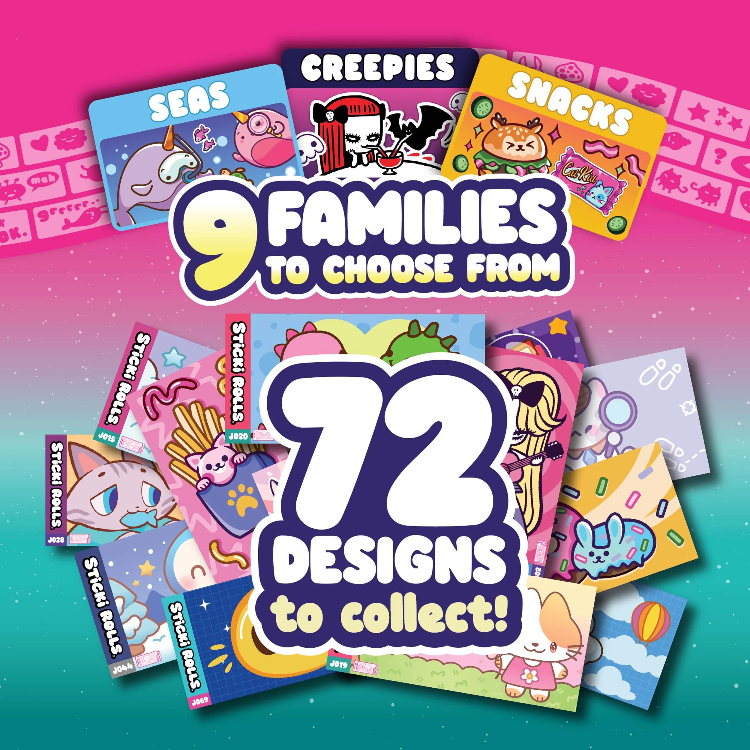 5 Sticki Rolls Jumbo Sticker Capsule Tube - Multi, 5 of 7