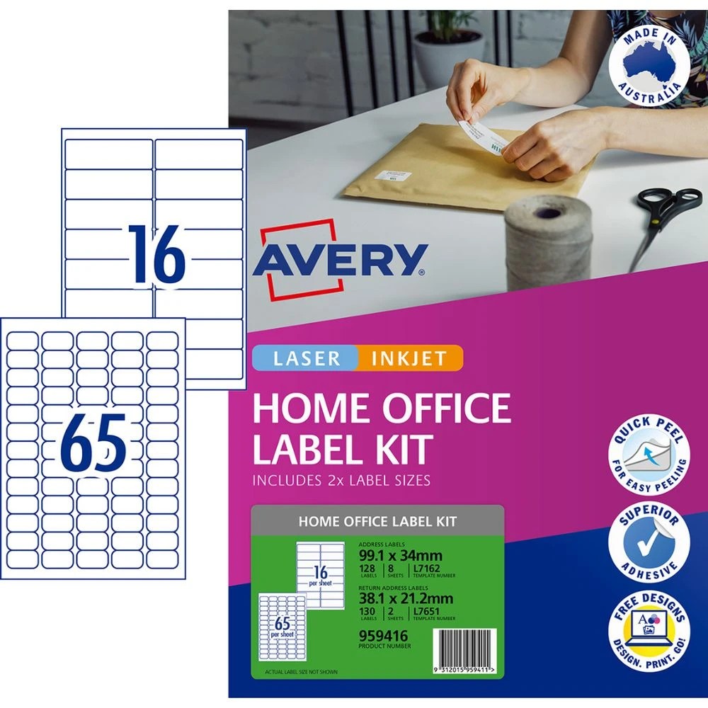 1 Avery Premium White Address Label Kit AveryEco 16/65UP 10sh, 1 of 10