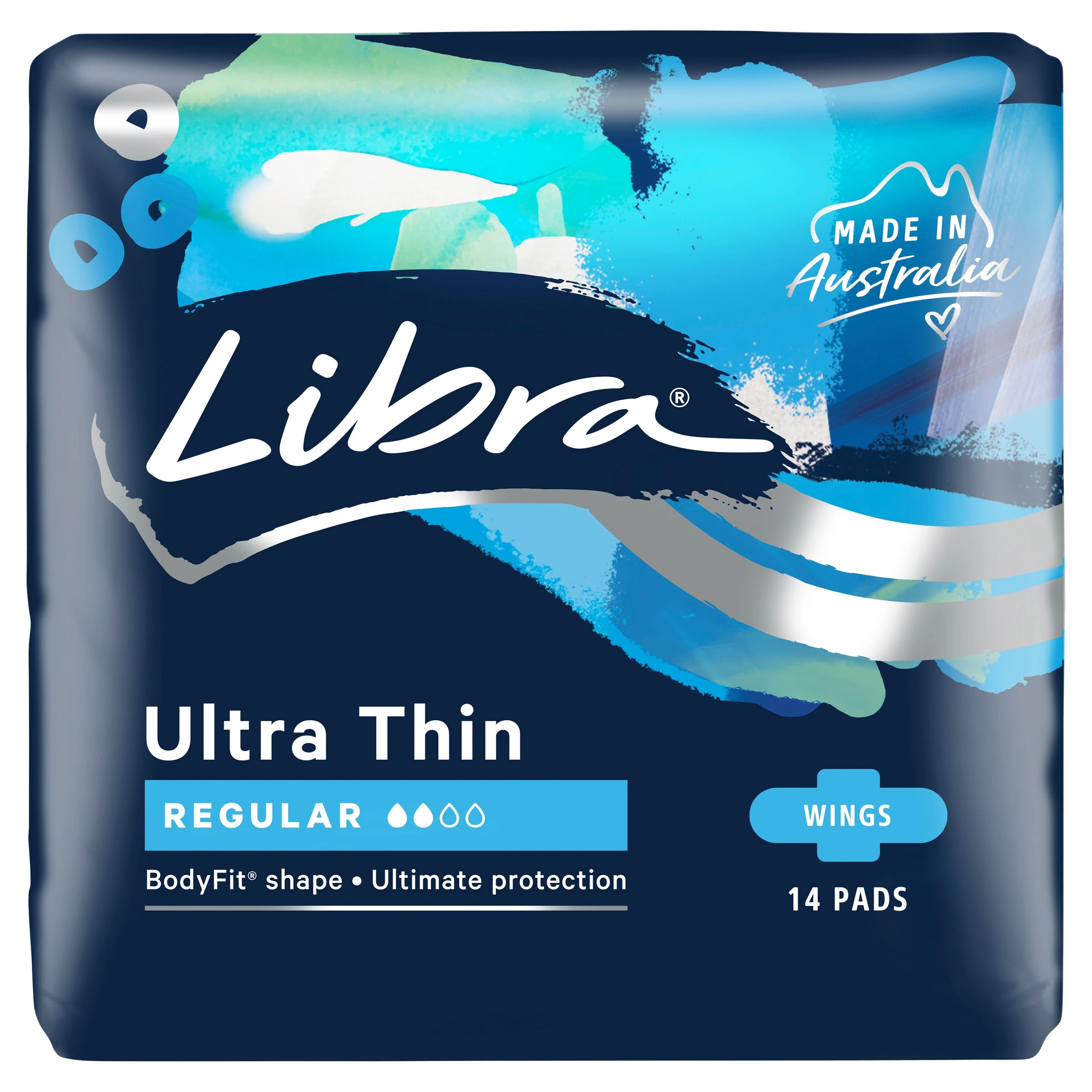 1 Libra 14 Pack Ultra Thin Regular Pads, 1 of 2