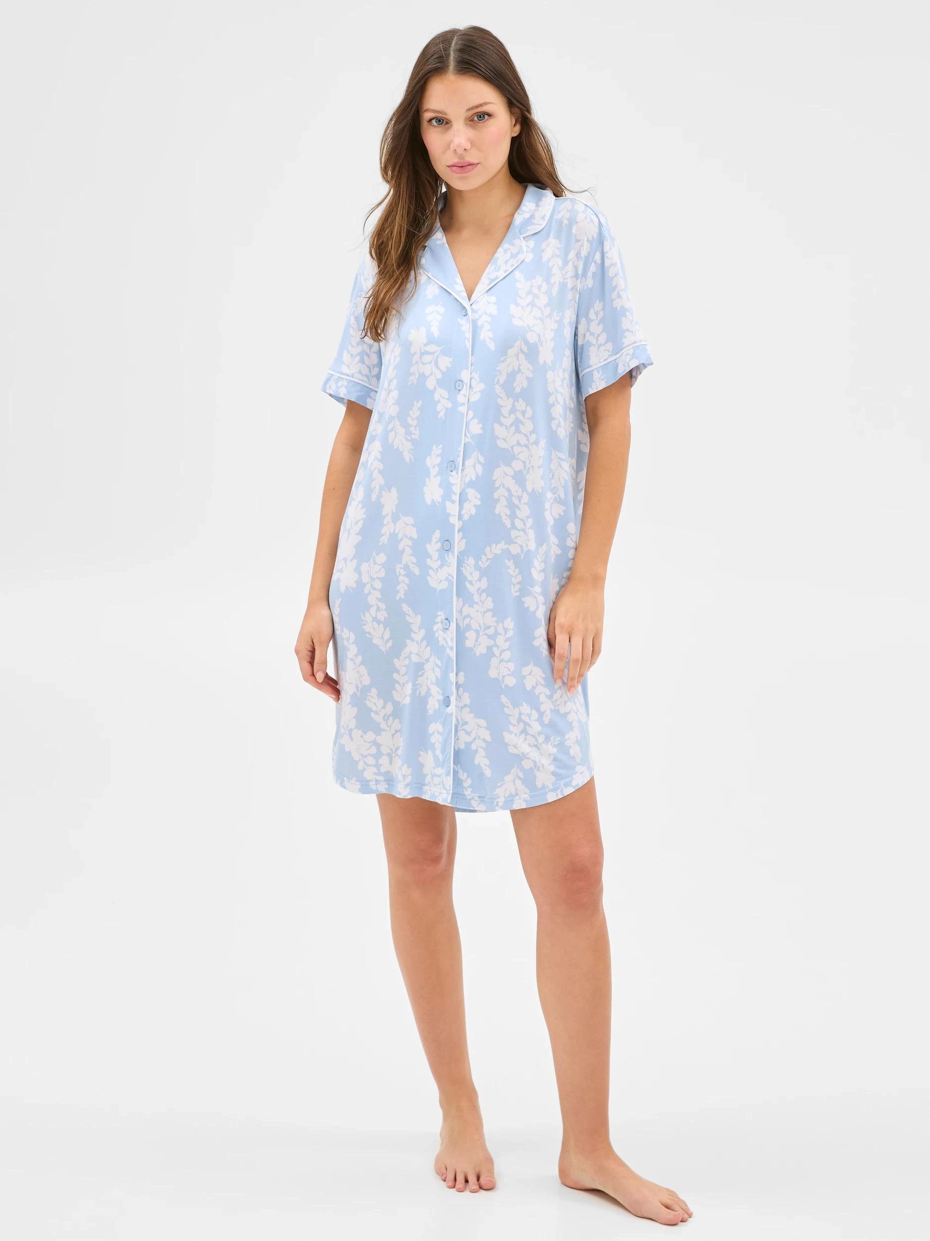 2 Target Soft Comfort Bamboo Sleep Nightie BLUE WISTERIA, 2 of 5