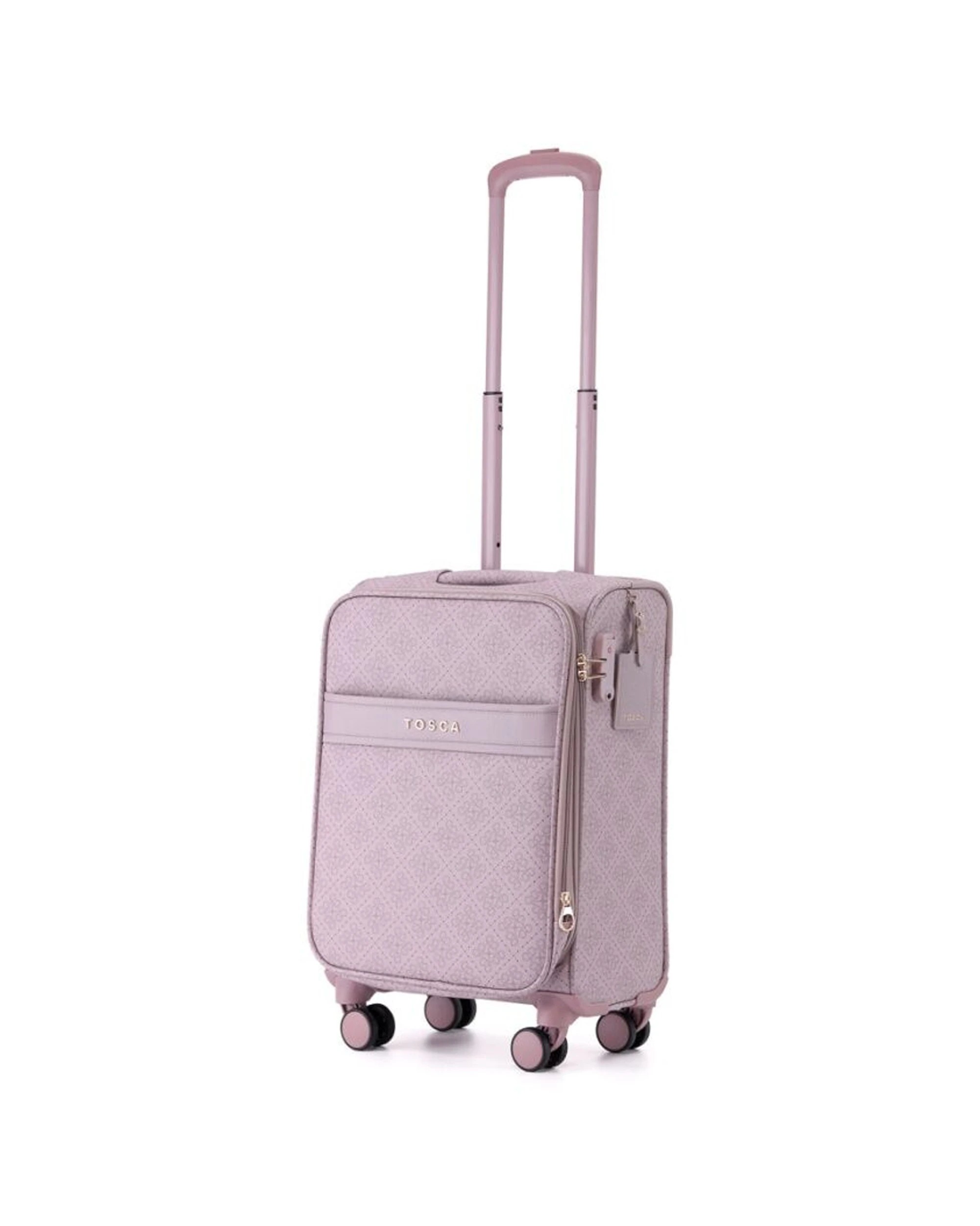 1 Tosca Travel Onboard/Carry-On Luggage Suitcase Expandable With Lock - Pink, 1 of 3