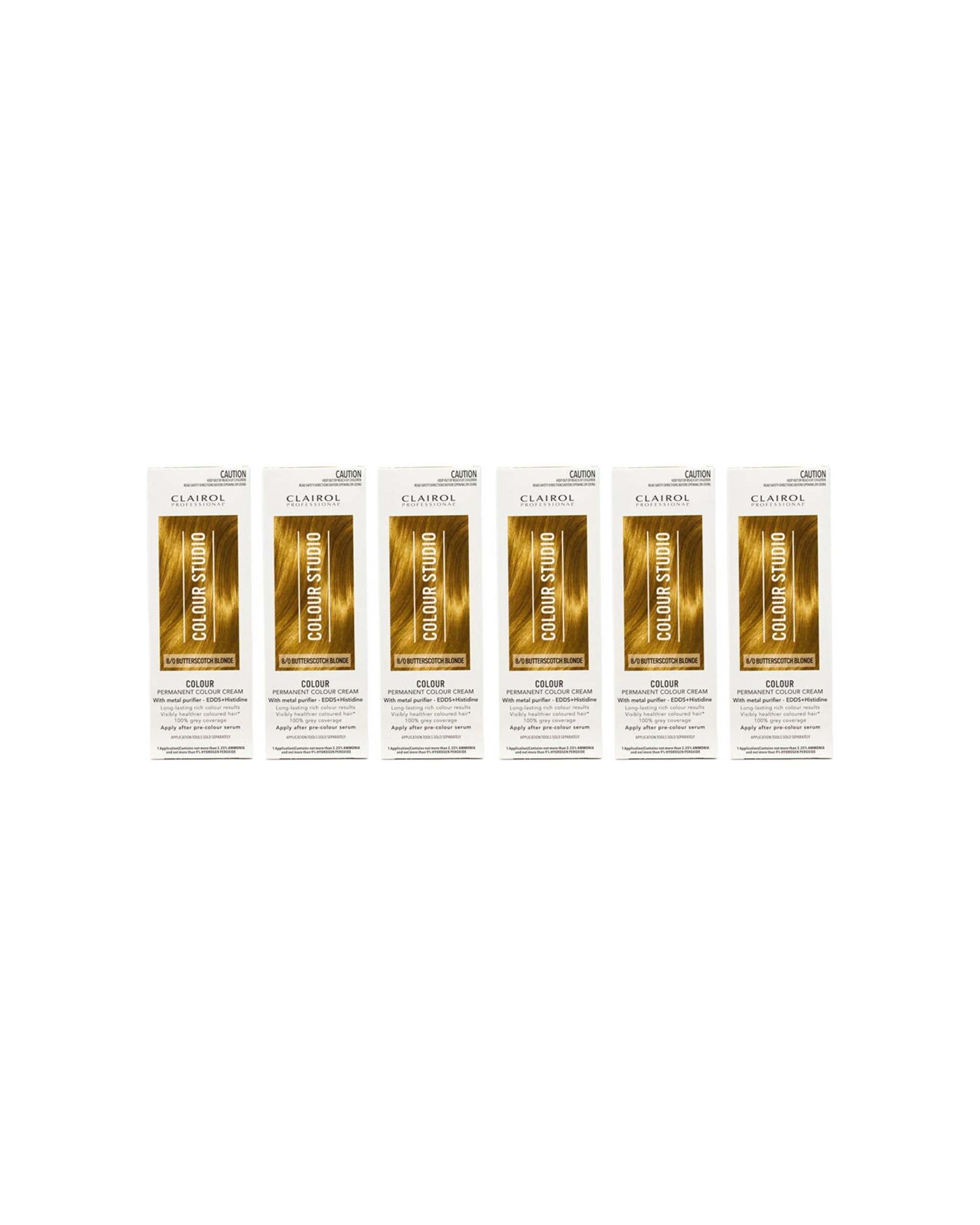 1 Clairol 6PK Professional Permanent Hair Colour 8/0 Butterscotch Blonde - Beige, 1 of 5