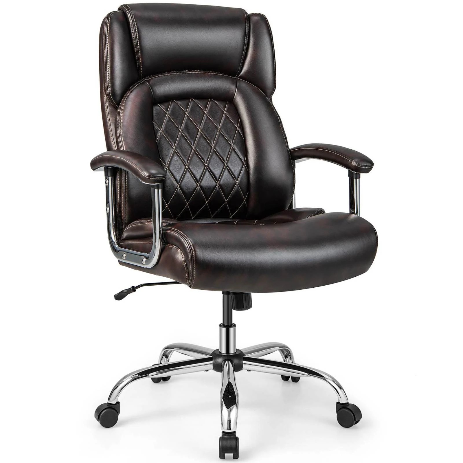 1 Costway Office Chair Executive Computer Gaming Chair - Brown, 1 of 8