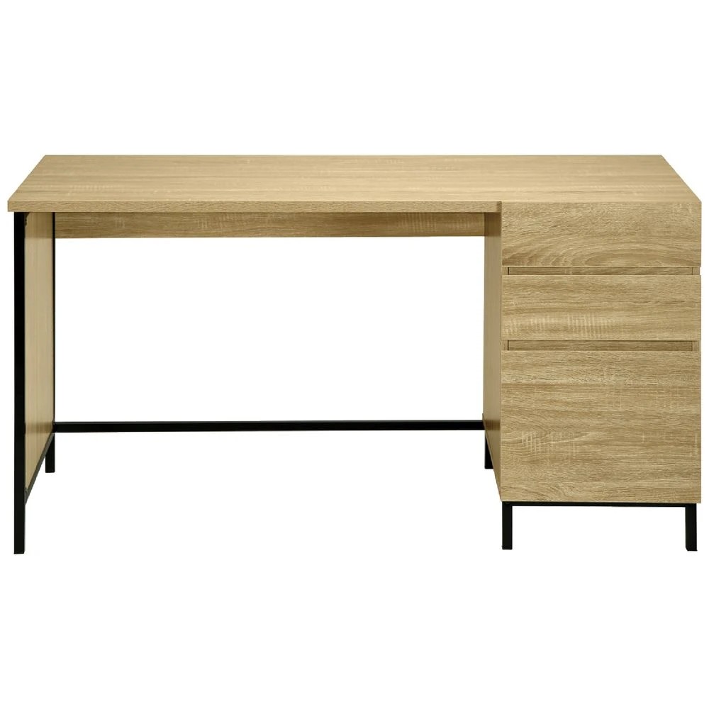 4 Stockholm 3 Drawer 1400mm Desk Oak Black Desks, Tables and Workstations, 4 of 10