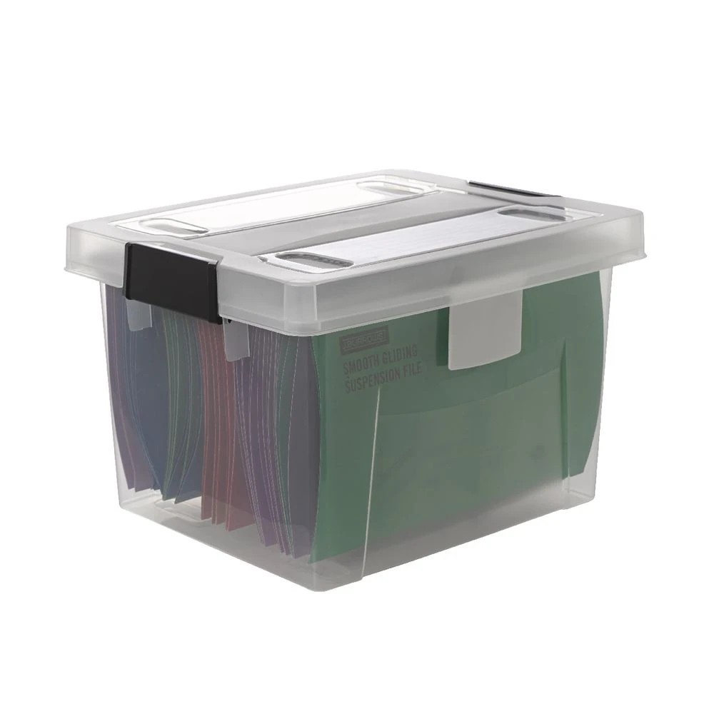 3 Ezy Storage 30L File Box Clear, 3 of 9