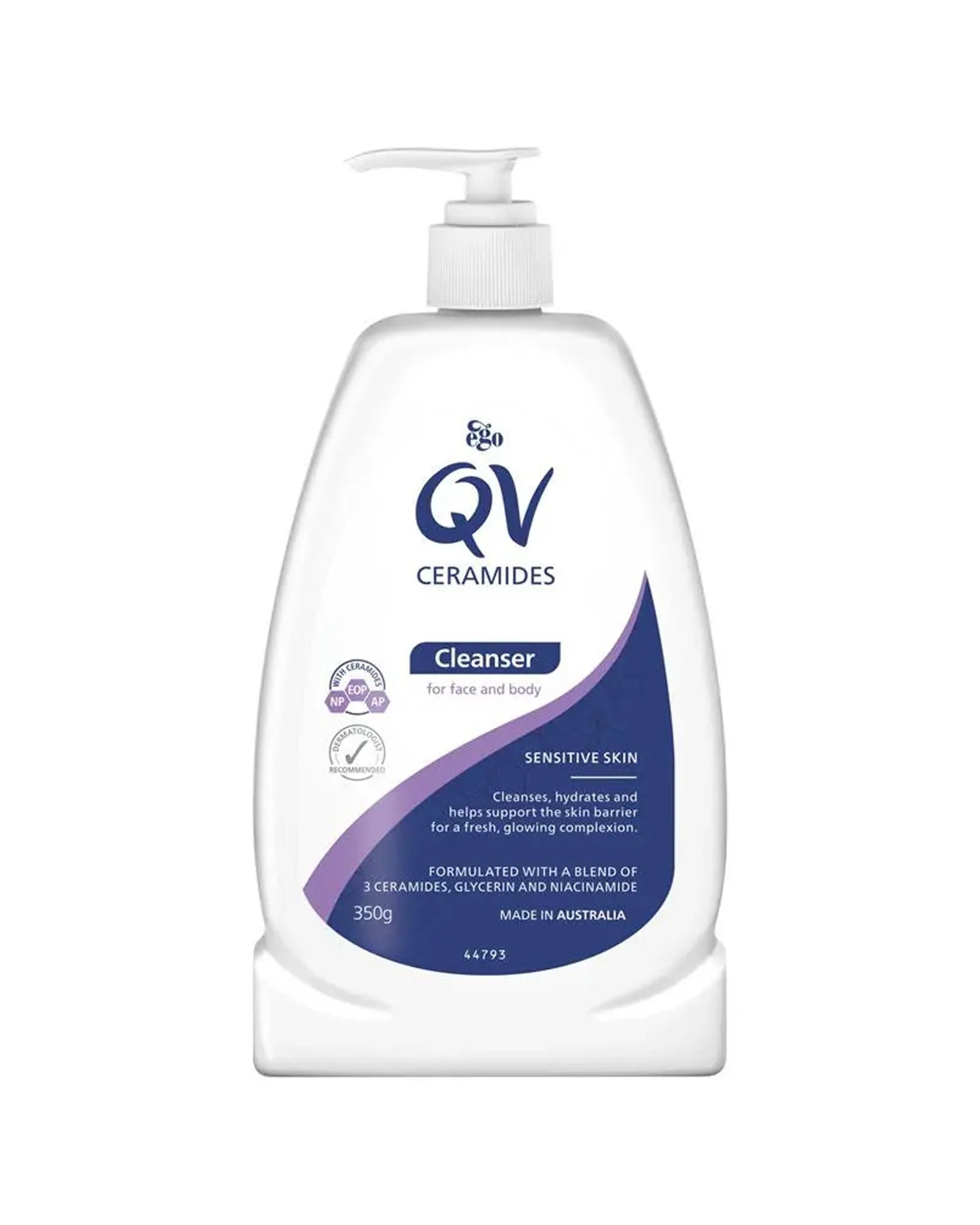 1 Ego QV Ceramides Moisturising pH Balanced Face & Body Cleanser 350g - White, 1 of 1
