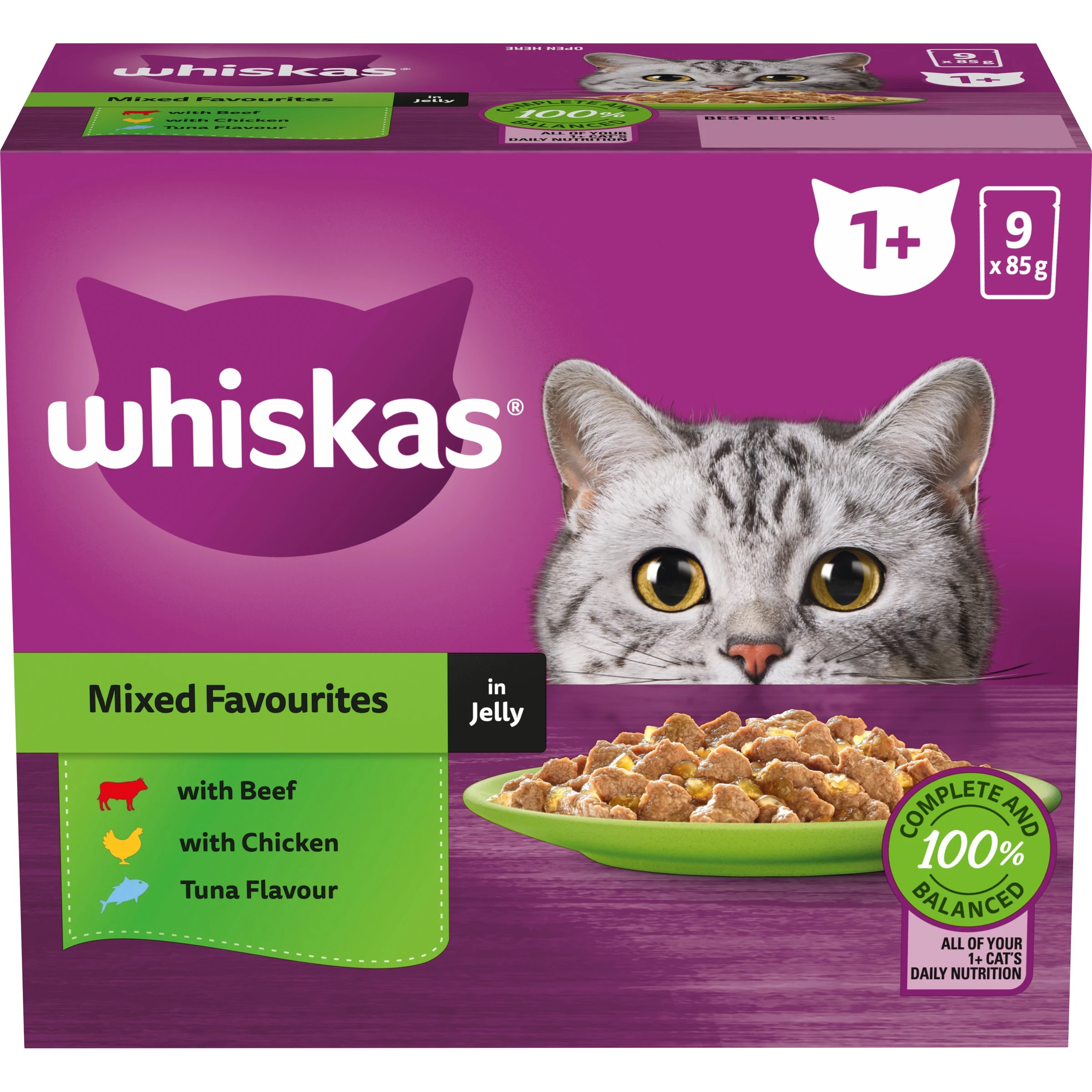 1 Whiskas Mixed Favourites in Jelly, 1 of 10