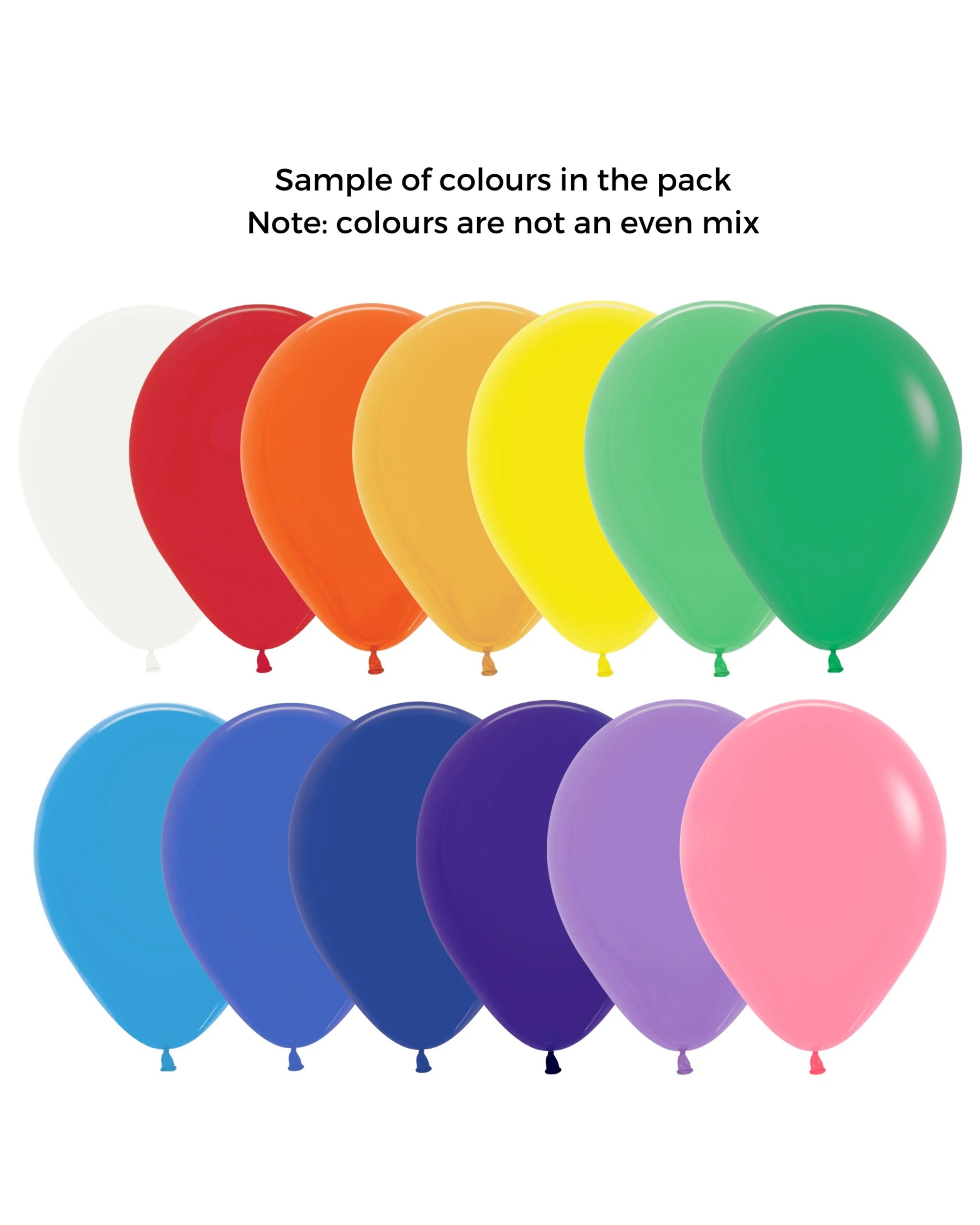 2 Meteor Mixed Bright Coloured Latex Balloons 30cm Pack of 100 - Multi, 2 of 4