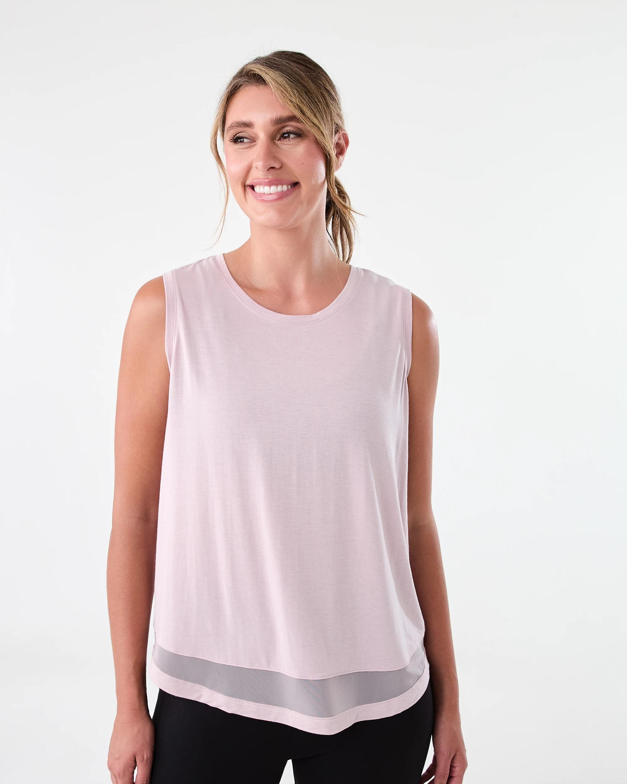 1 Active Womens Sleeveless Mesh Tank Sol B Pink, 1 of 6