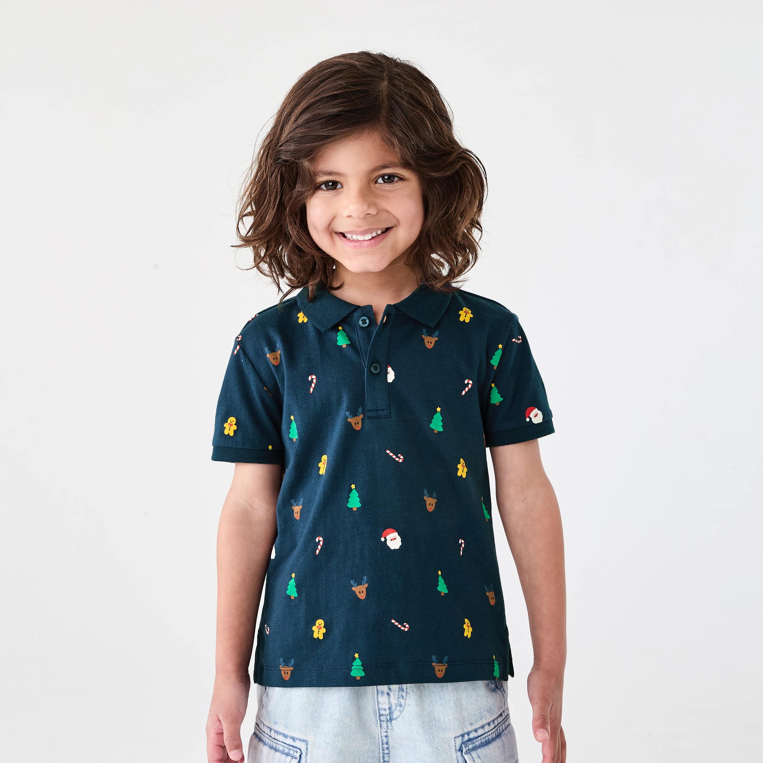 1 Christmas Polo T-shirt Nvy Xmas, 1 of 8