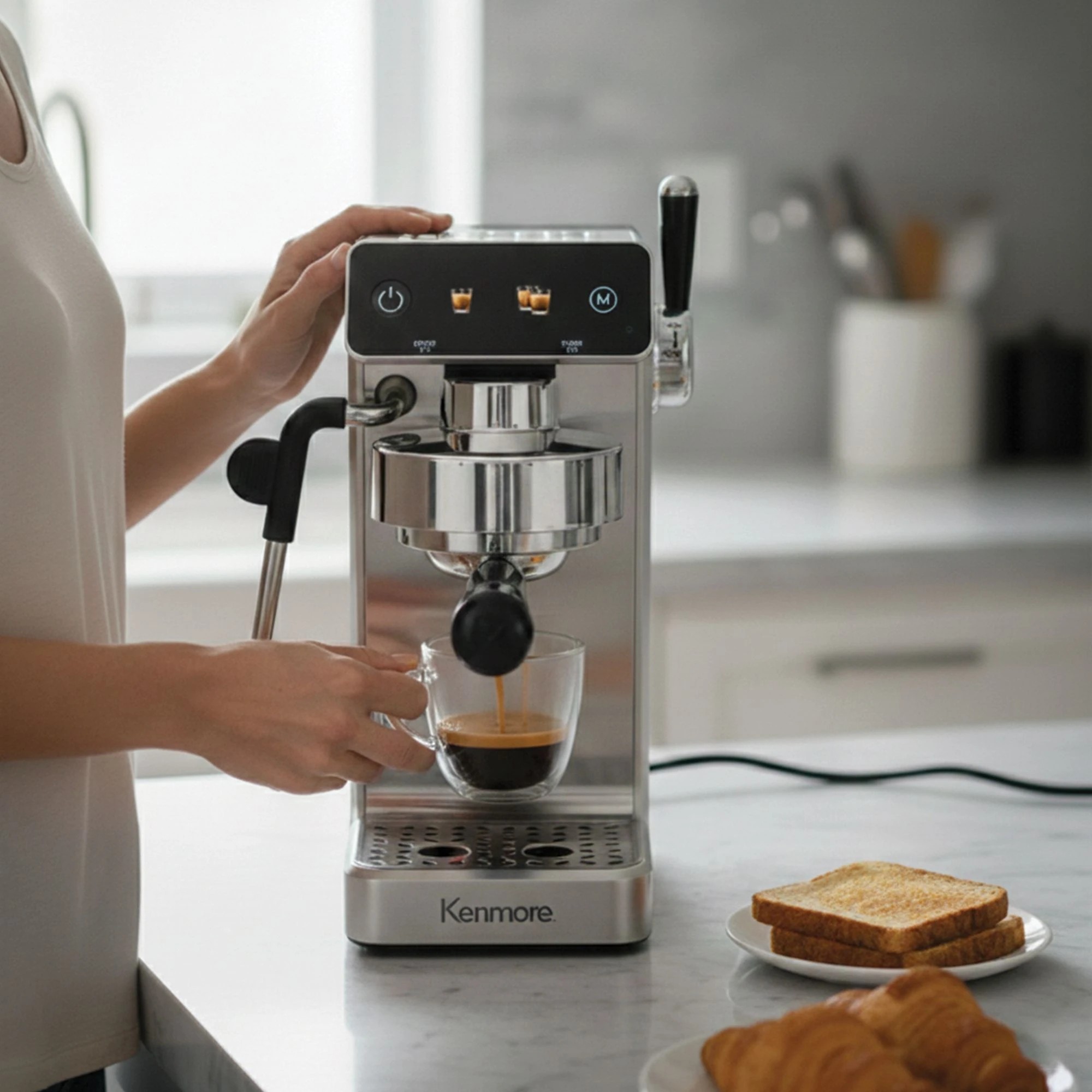 2 Kenmore Dualis Espresso Machine, Dual Thermoblock Simultaneous Brew & Steam, Italian ULKA Pump, 2 of 7