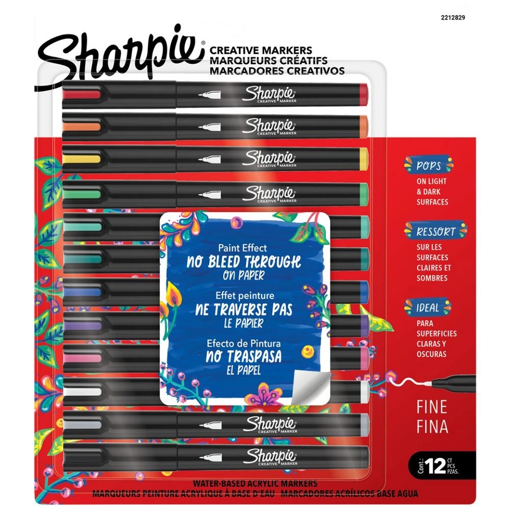 1 Sharpie Creative Acrylic Fine Markers Assorted 12 Pack, 1 of 1