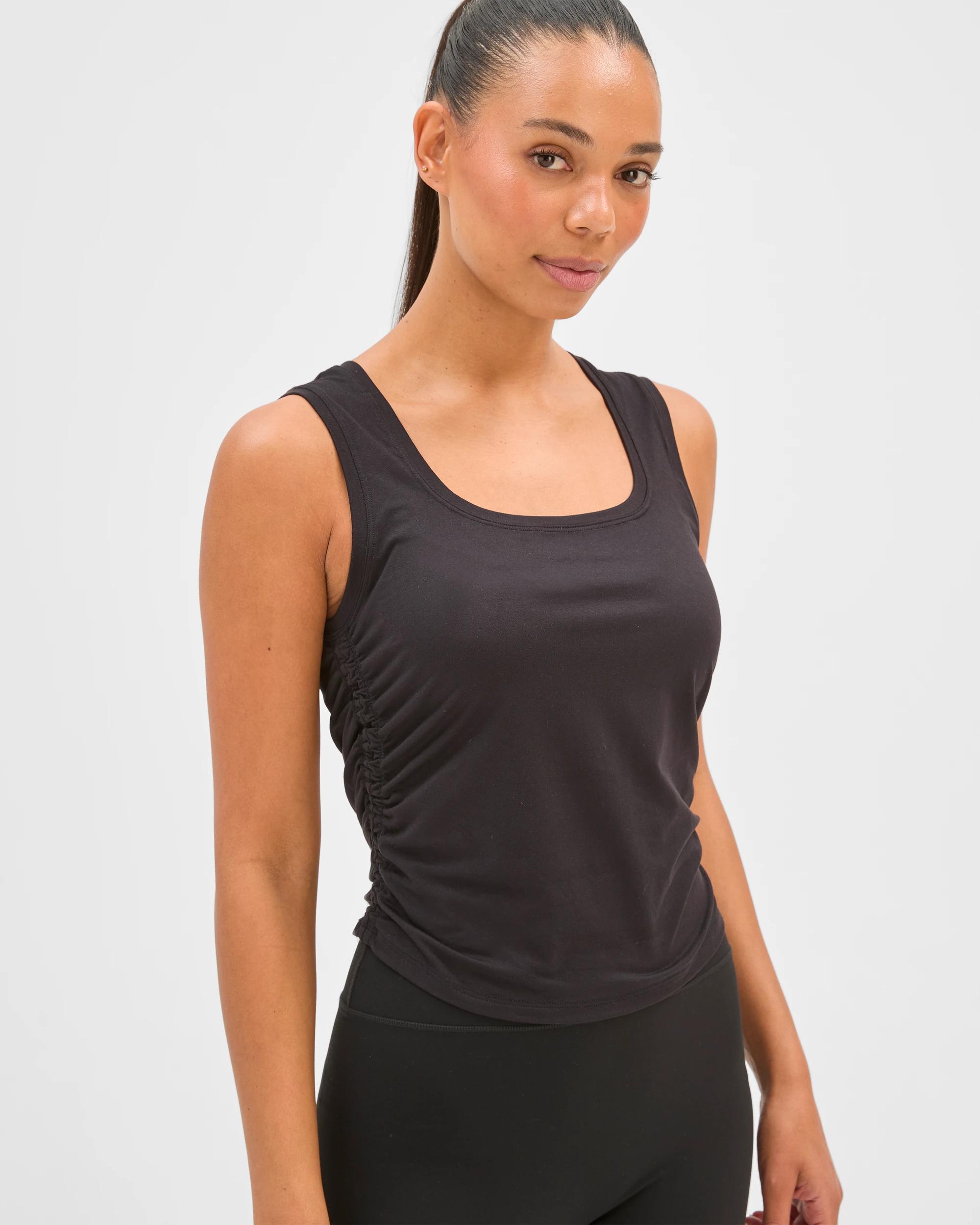 6 Target Active Active Studio Luxe Ruched Tank Top BLACK, 6 of 7