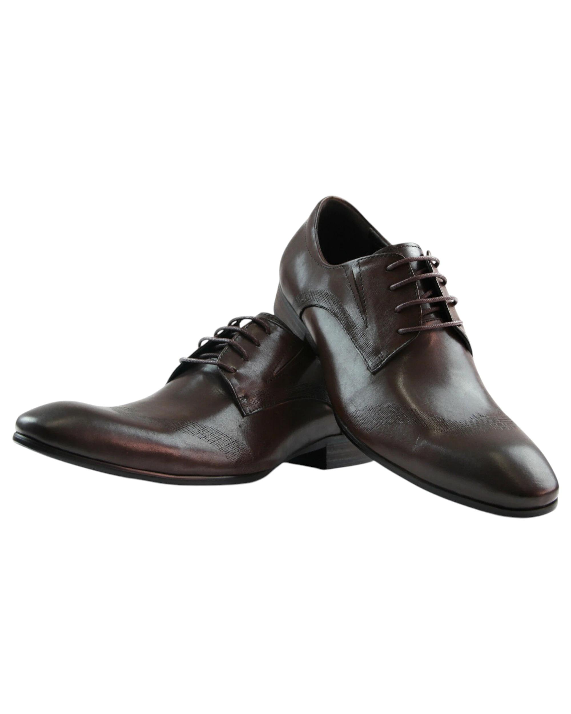 2 Zasel Mens Peter Leather Lace Up Work Formal Dress Wedding Shoes DARK BROWN, 2 of 2
