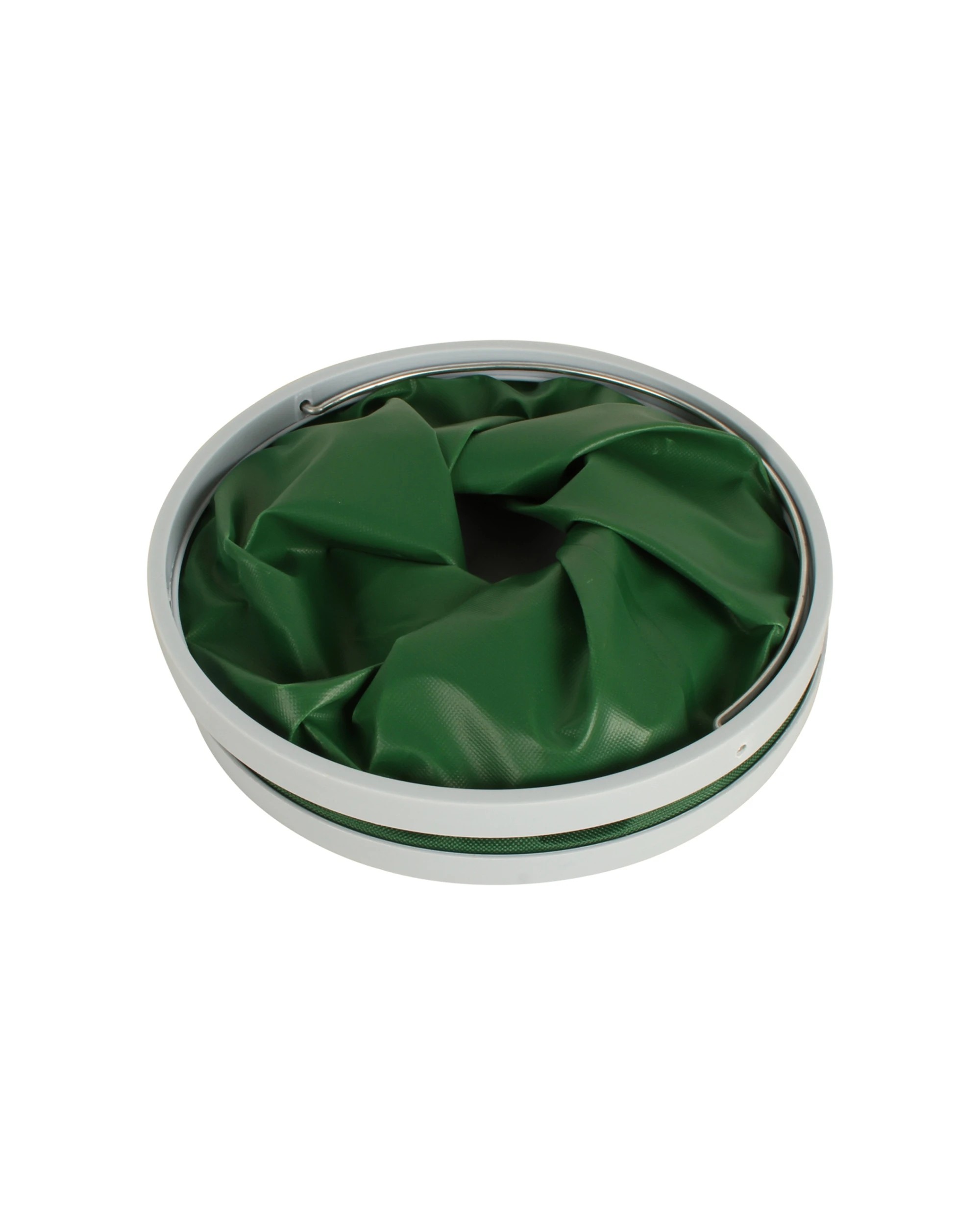 2 Wildtrak Collapsible 11L Bucket With Carry Handle Folds Flat Plastic Camping - Green, 2 of 2