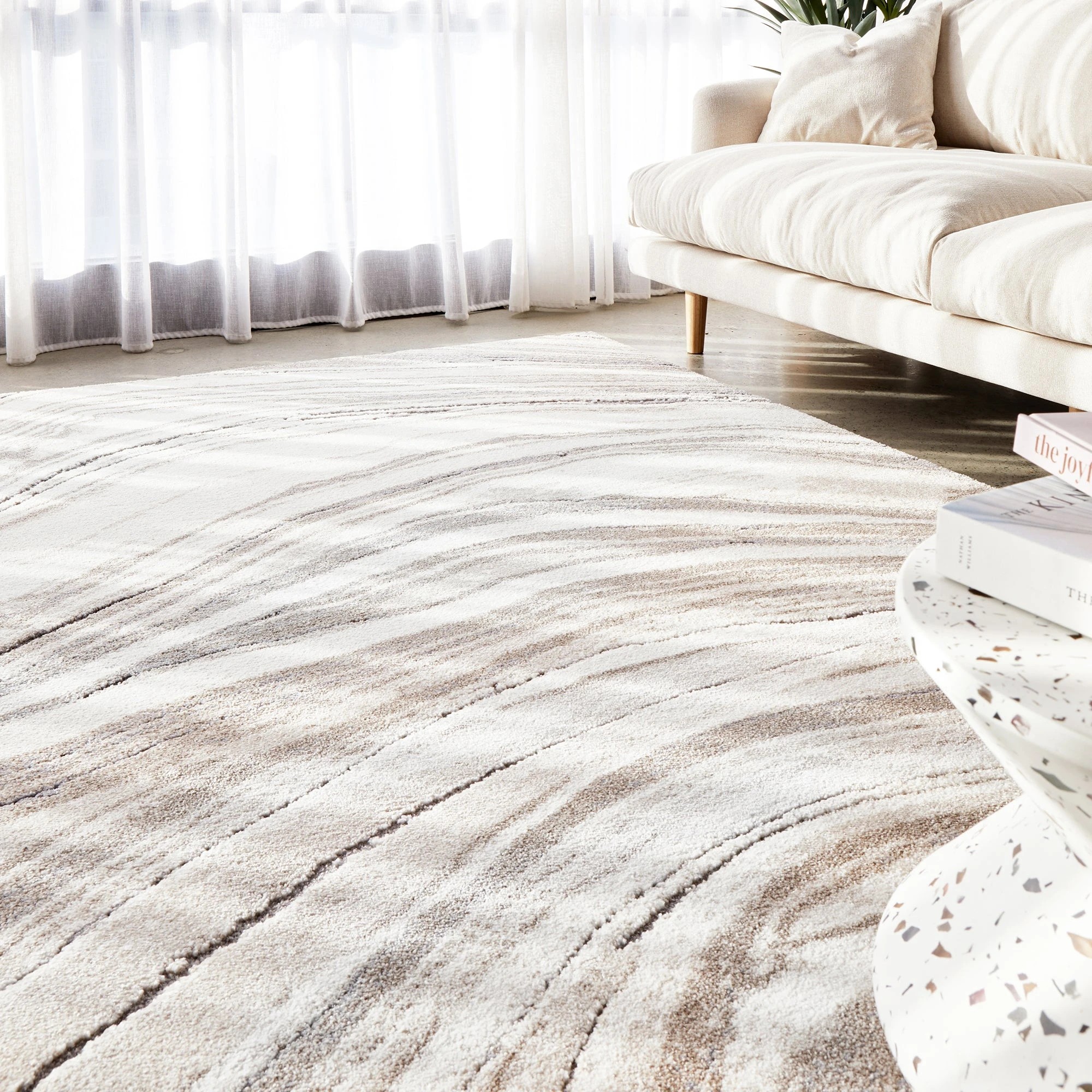 2 Common Ground Rugs Stonefall 333 400x300cm - Extra Extra Large Pet Friendly Floor Rug - White, 2 of 7
