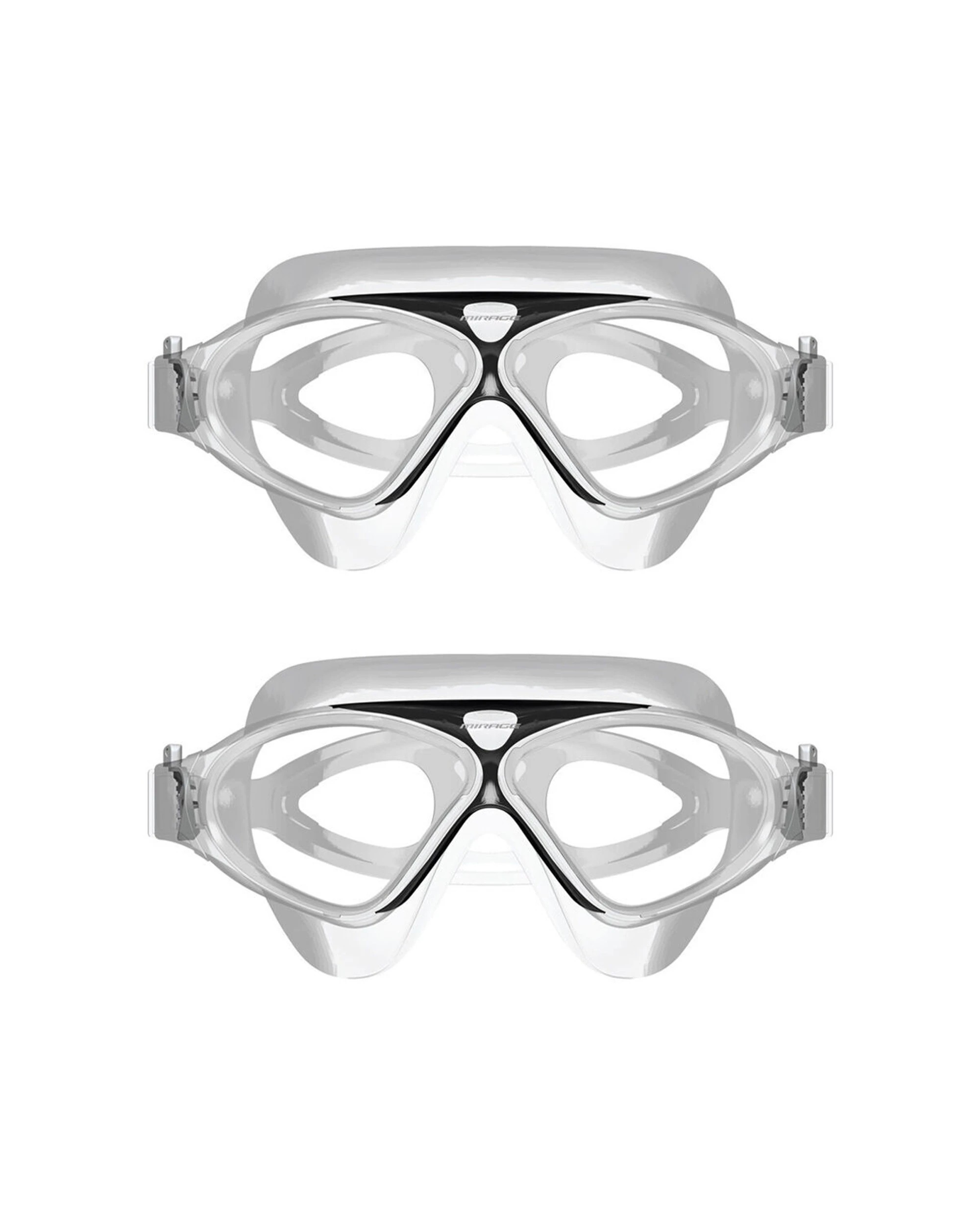 1 Mirage 2pk Adult Lethal Oversized Silicone Swimming Goggles - Black, 1 of 2