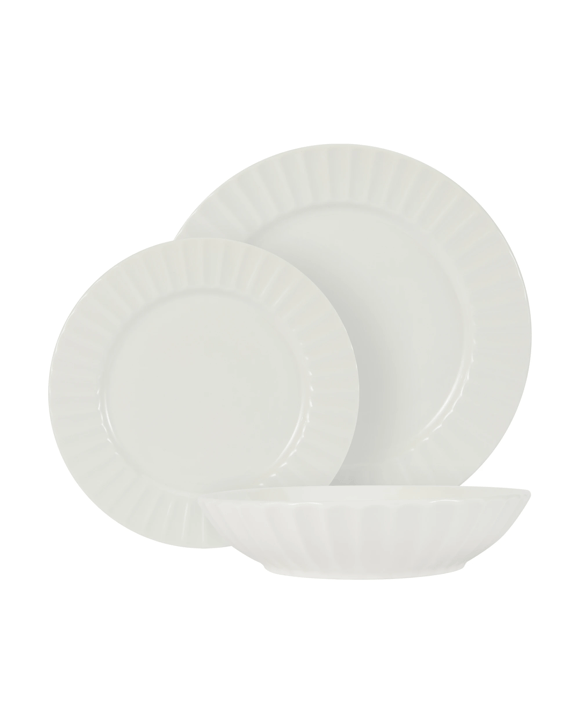 Rim Embossed 12 Piece Dinner Set