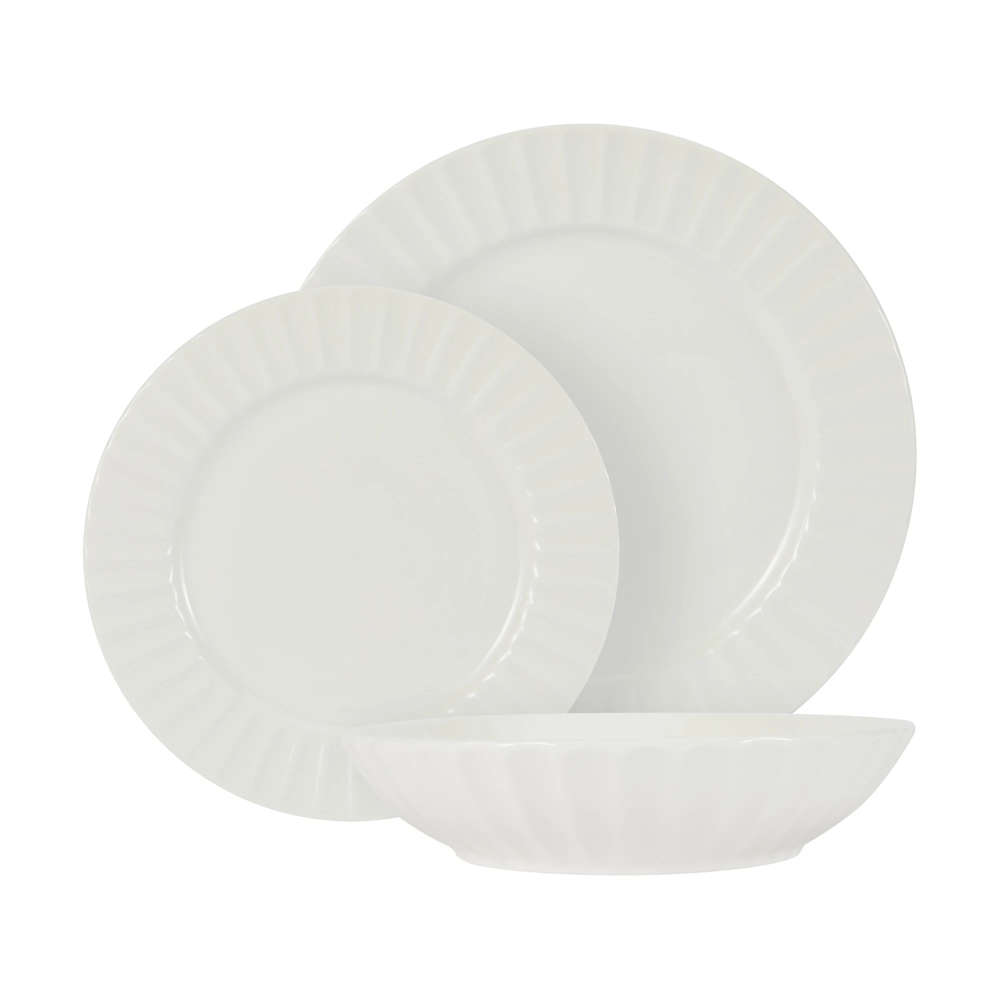 1 Rim Embossed 12 Piece Dinner Set, 1 of 7